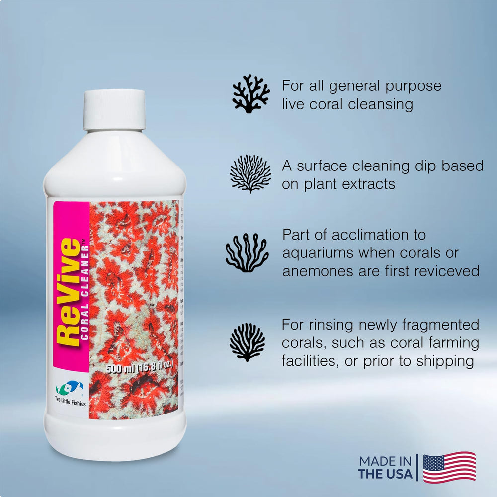 Two Little Fishies ATLRC4 Revive Coral Cleaner dip-session shows controlled coral surface cleaning actions.