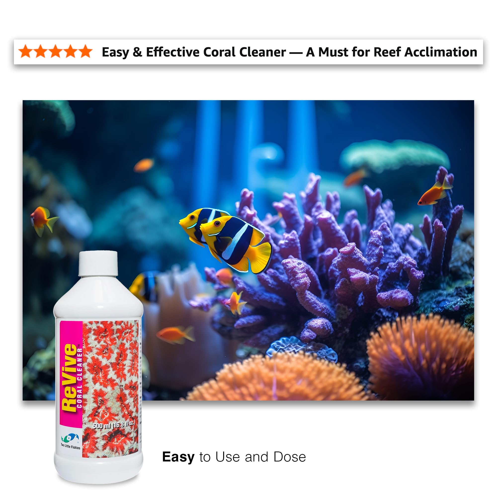 Two Little Fishies ATLRC4 Revive Coral Cleaner on live-corals illustrates gentle cleaning potential.