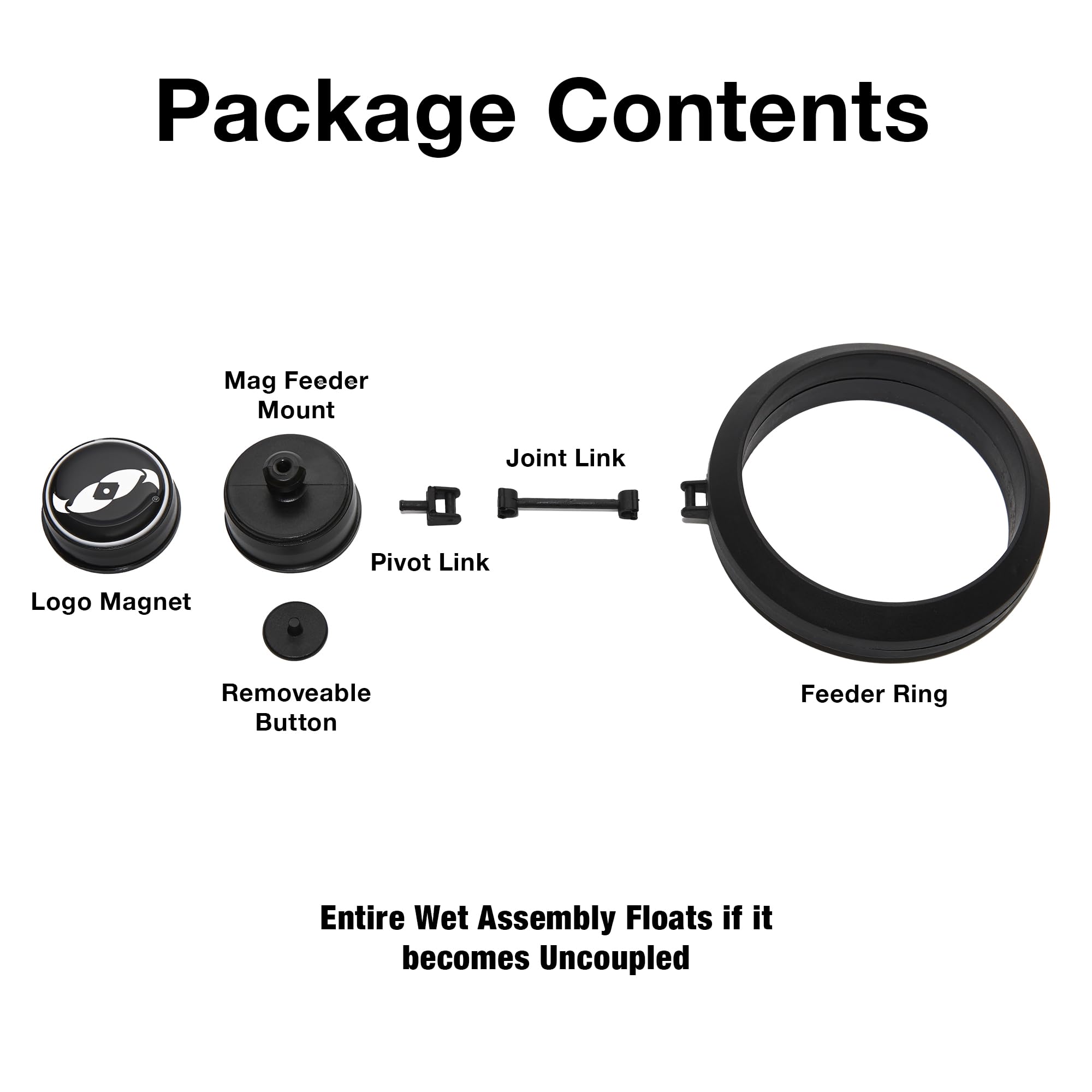 Two Little Fishies MagFeeder ring prevents floating foods from reaching overflows.