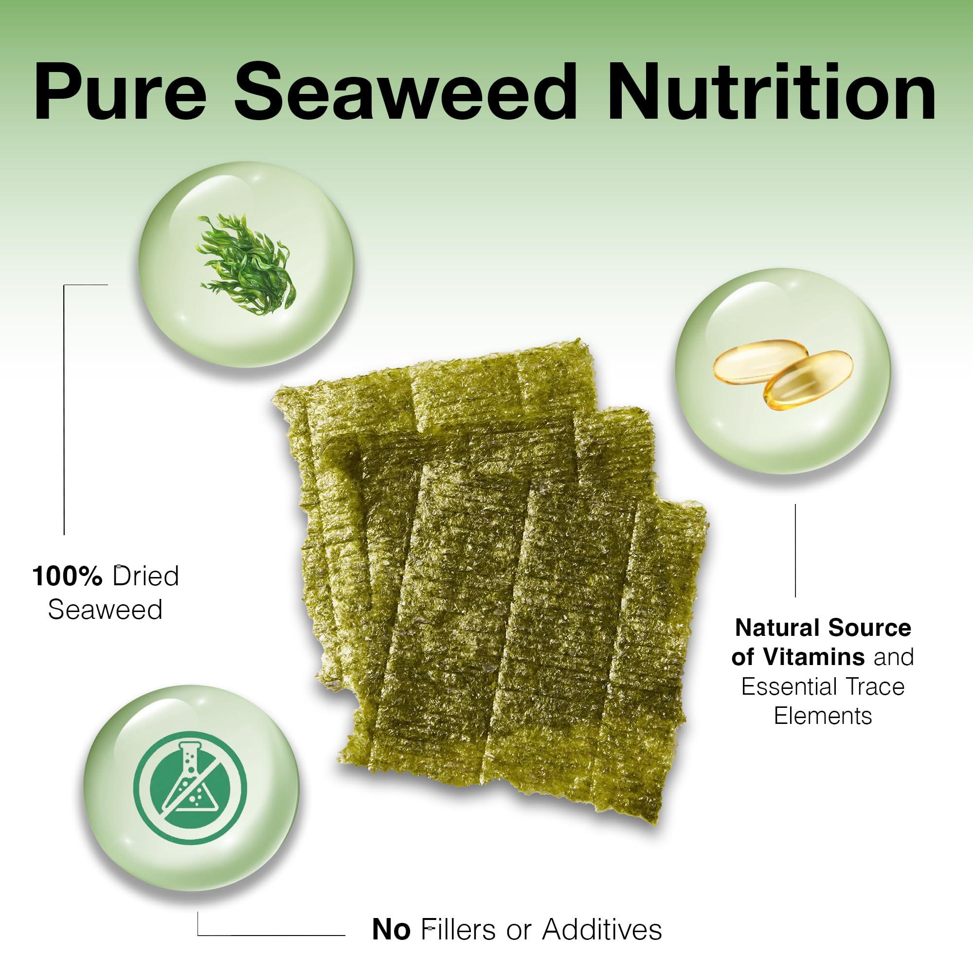 Two Little Fishies Sea Veg-Green Seaweed open bag for fast, mess-free feeding.
