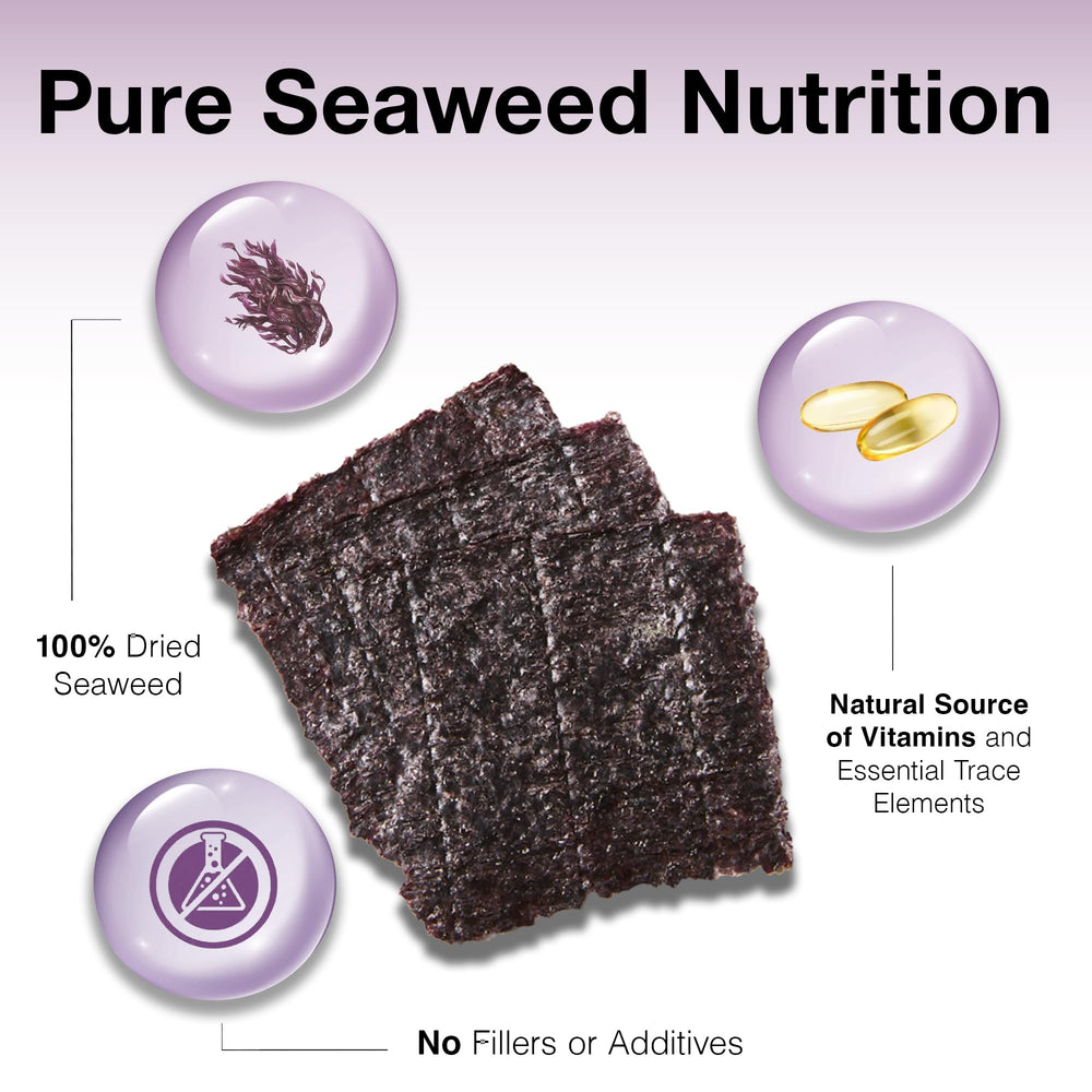 Two Little Fishies Sea Veg-Purple Seaweed pouch back highlights convenient storage and quick feeding.
