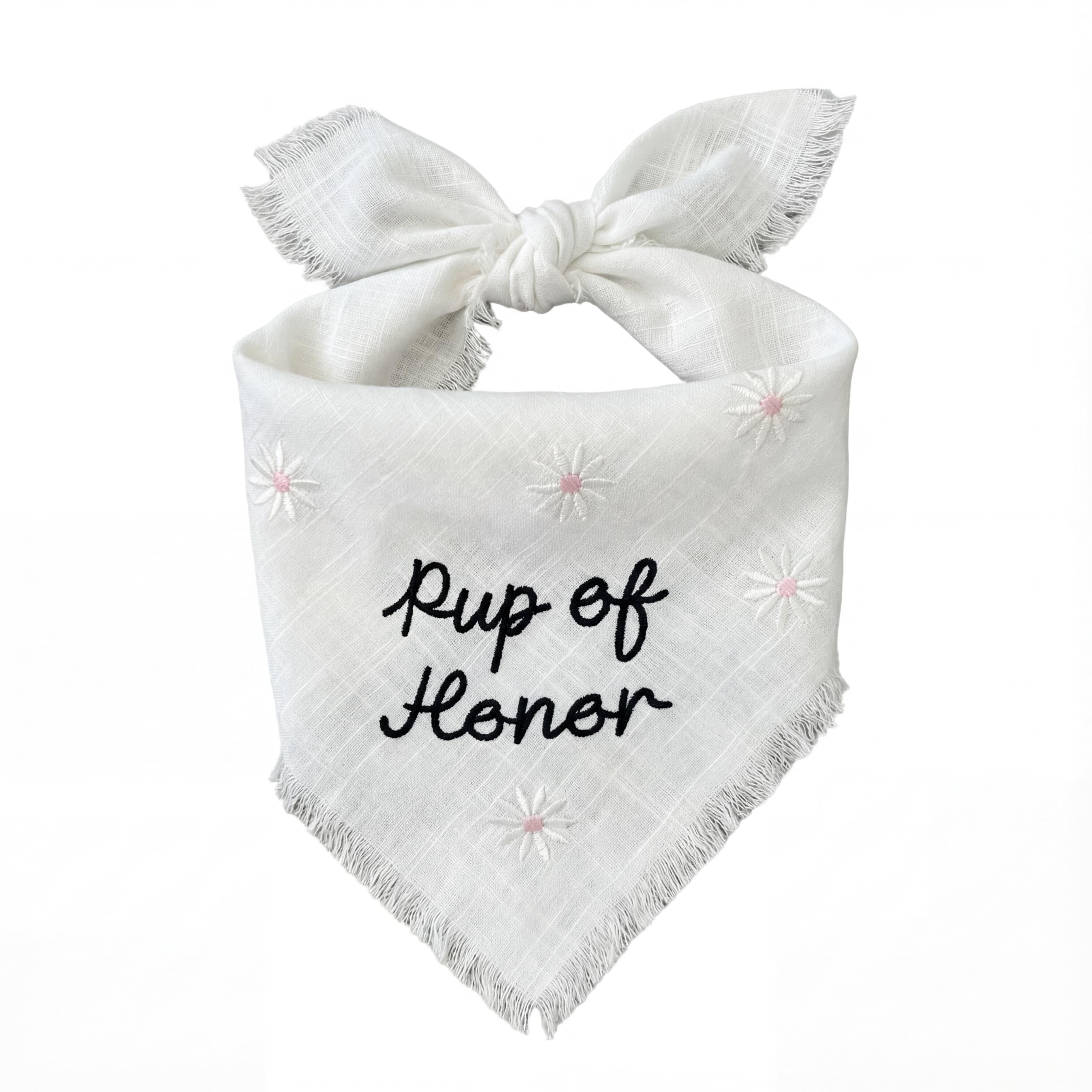 Two Tails Pup of Honor wedding bandana ready for photos and celebrations.