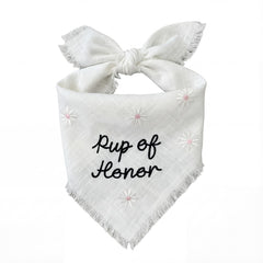 Two Tails Pup of Honor wedding bandana ready for photos and celebrations.