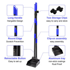 Twocorn pooper scooper with adjustable long handle to fit user height