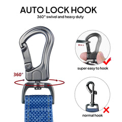 TwoEar leash showing 360-degree rotating hook to prevent tangling