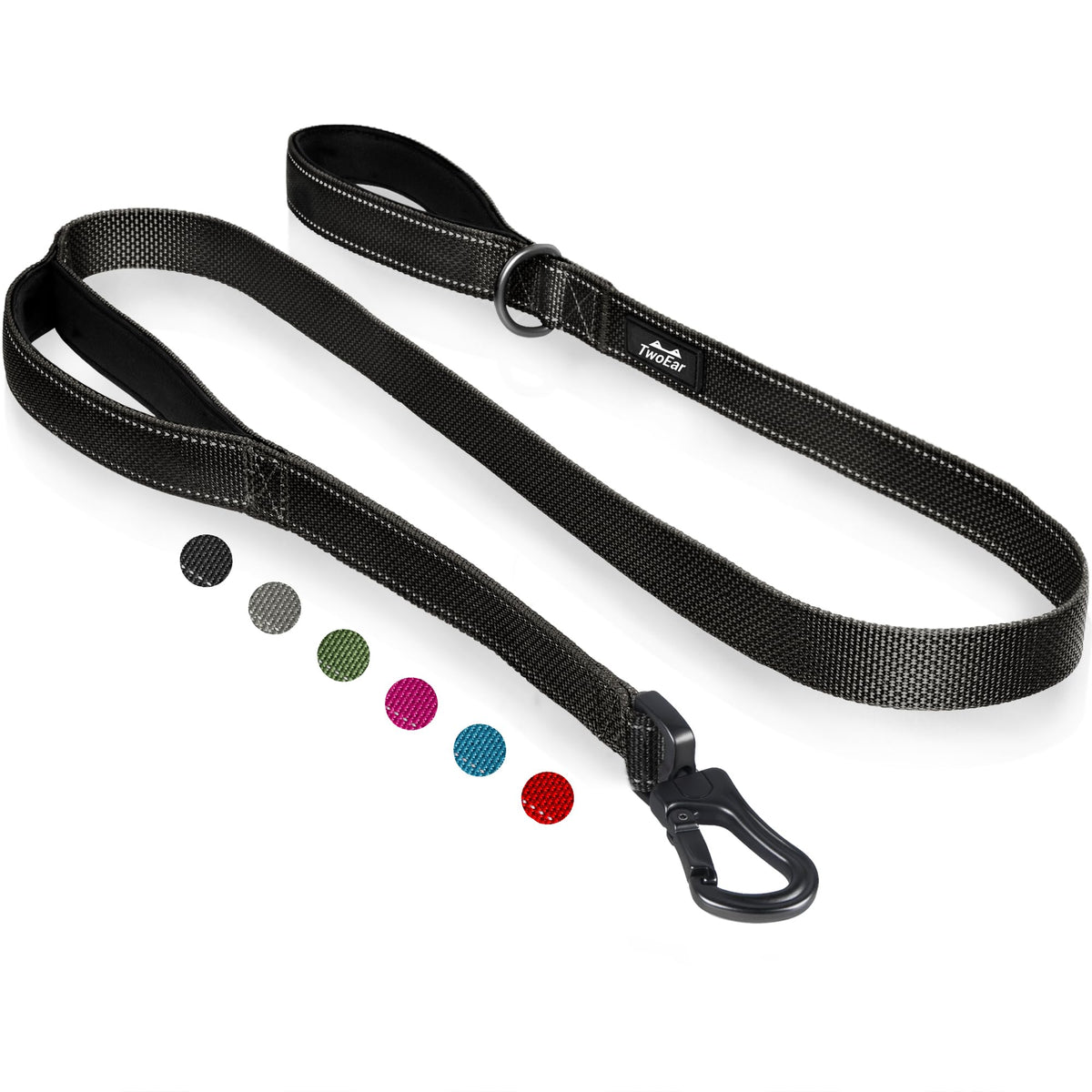 TwoEar 6ft leash with dual handles for secure daily walks