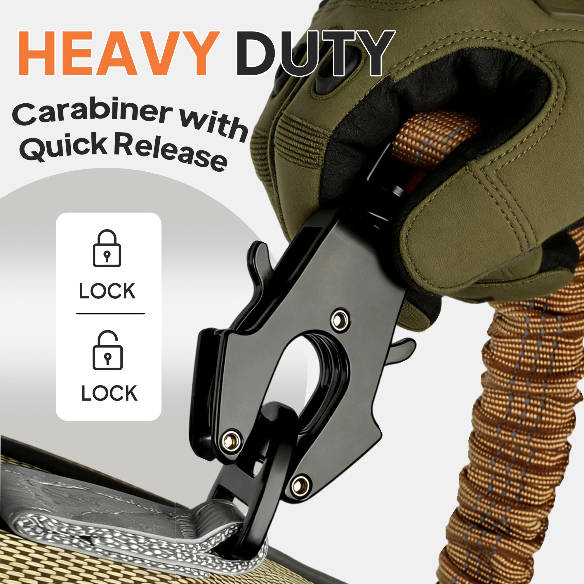 360° rotating auto-lock clip for one-handed secure attachment