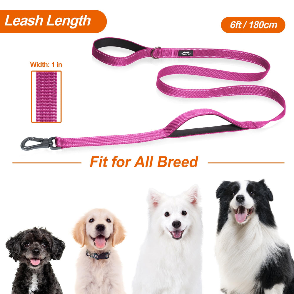 TwoEar durable nylon rose leash resists pulling and daily wear.