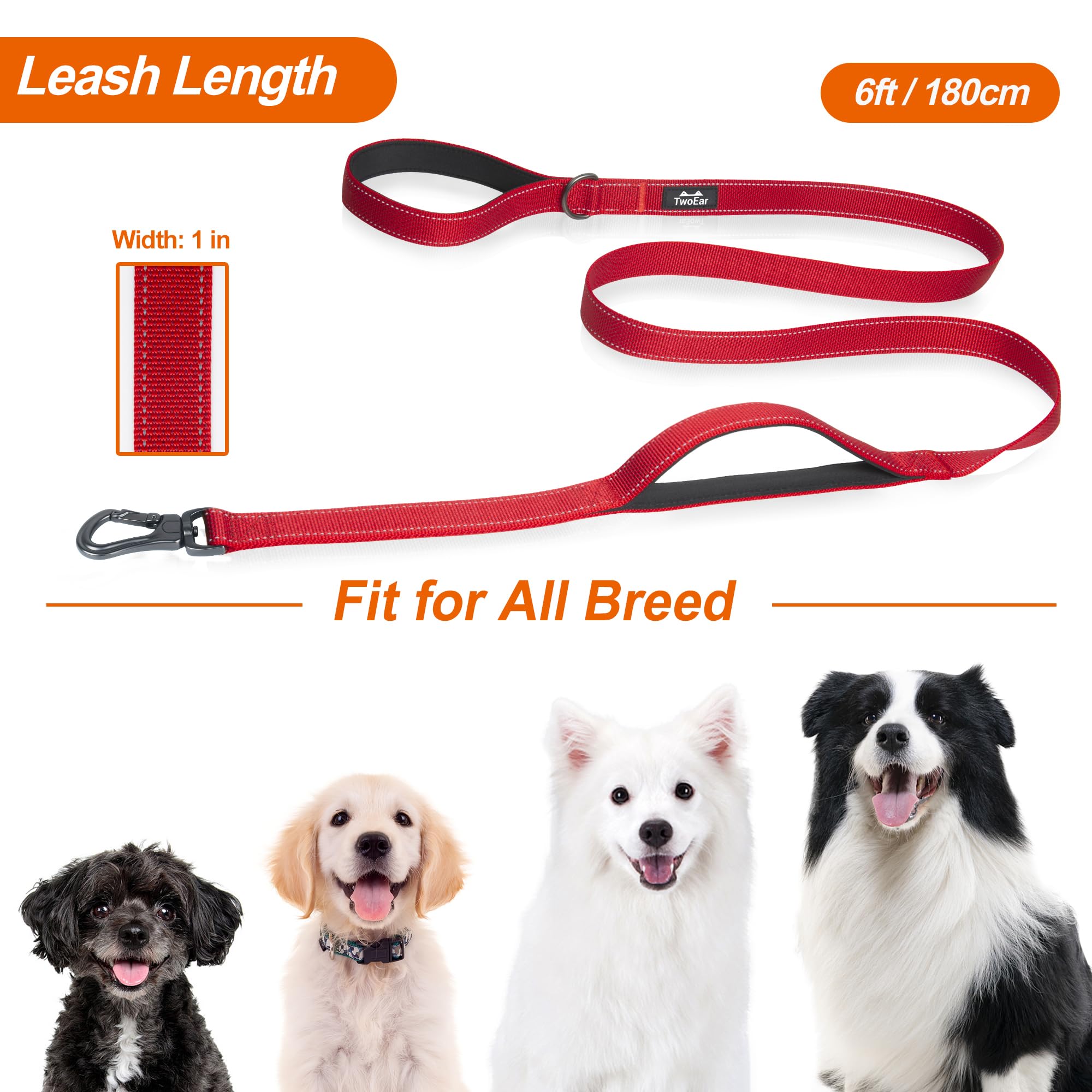 TwoEar padded dual-handles provide a comfortable grip during walks.
