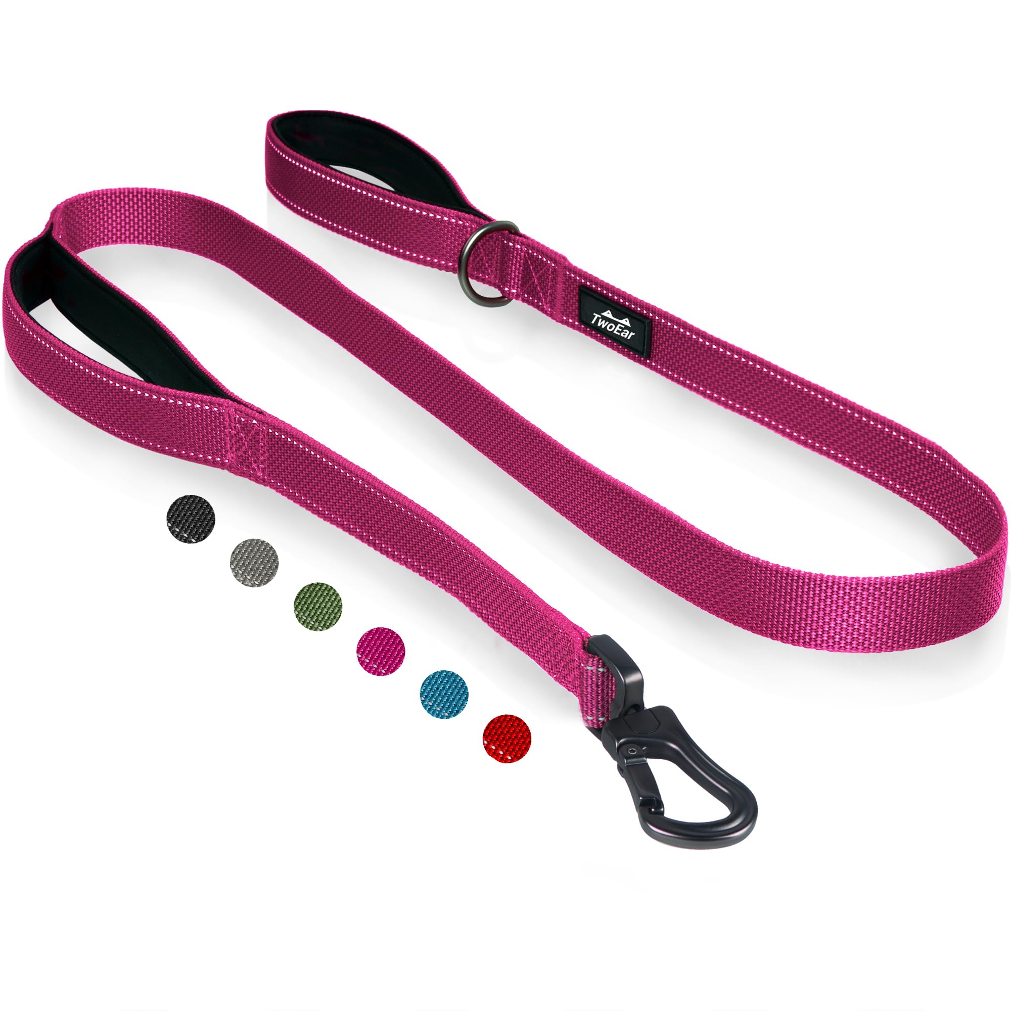 TwoEar rose dog leash 6ft with padded handles for comfortable daily walks.