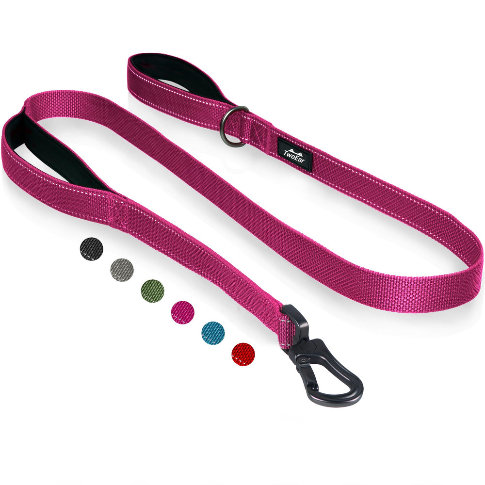 TwoEar rose dog leash 6ft with padded handles for comfortable daily walks.