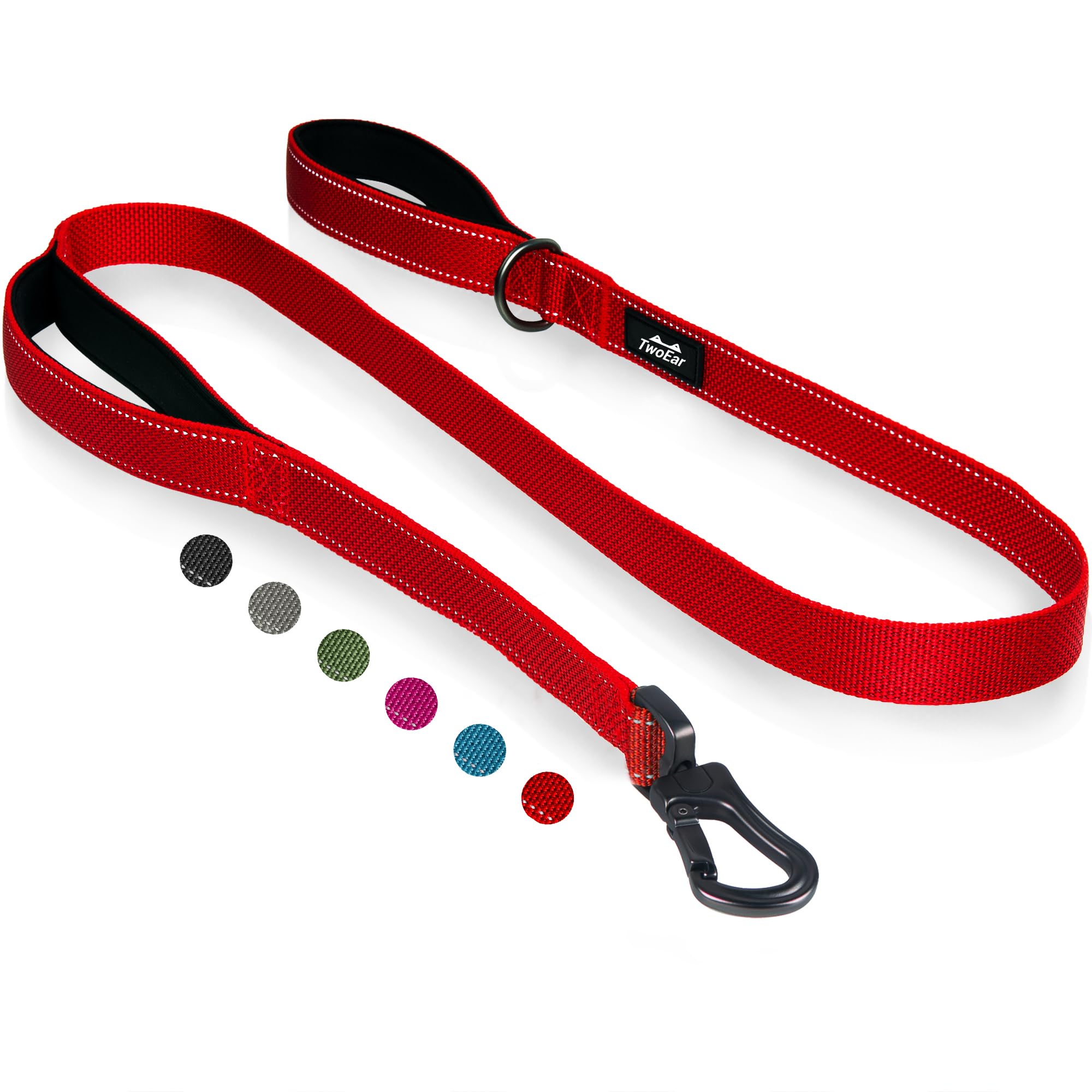 TwoEar strong red dog leash 4ft for everyday walks.