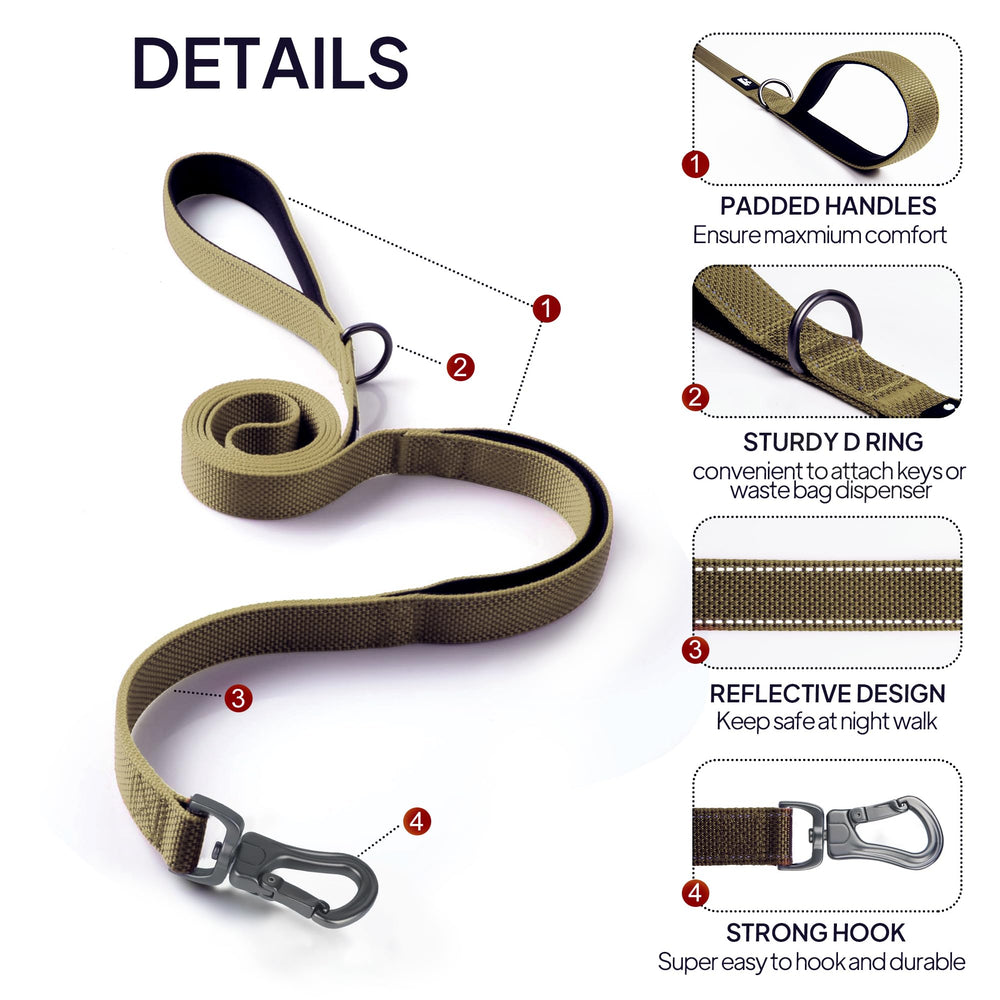 TwoEar traffic handle leash for added control in busy areas.