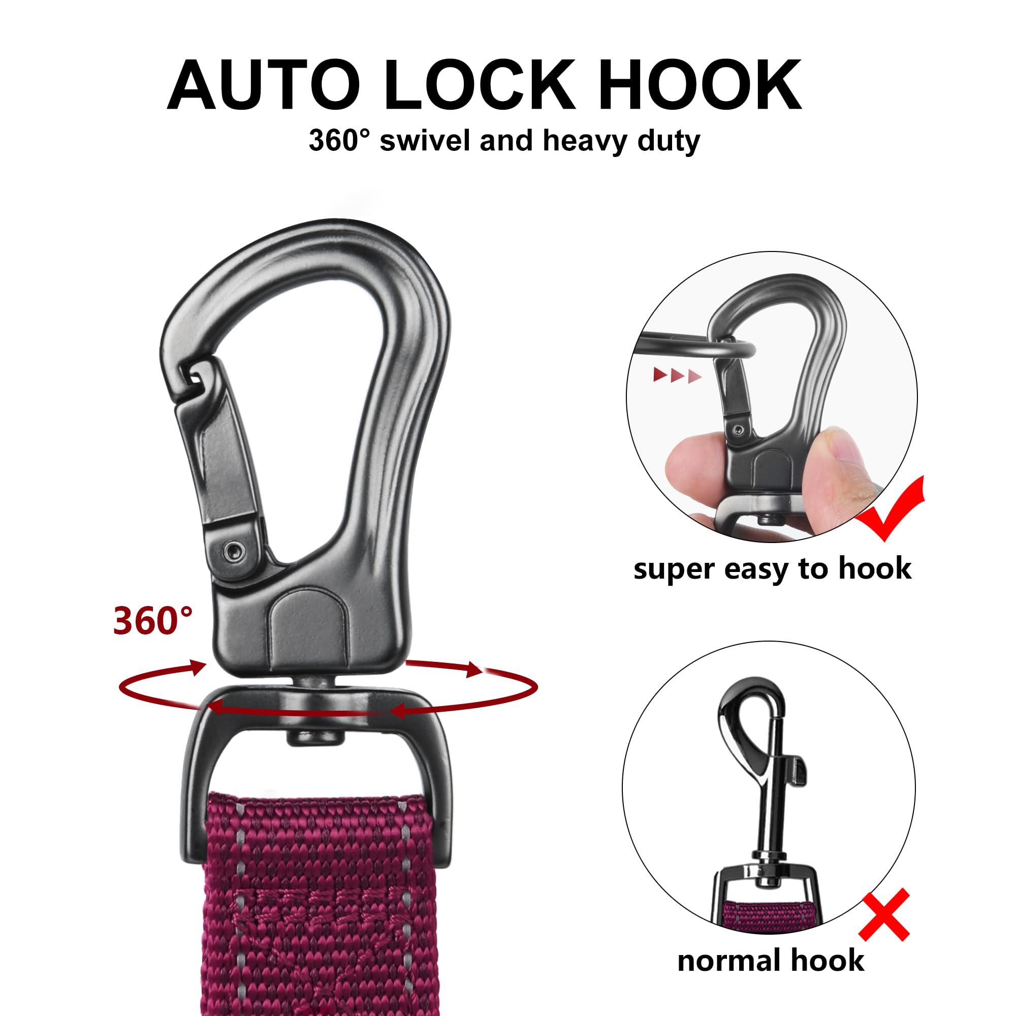 TwoEar traffic handle rose leash provides safer street control.
