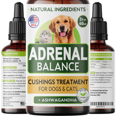 TwoFurFinds Adrenal Balance bottle front for easy pet supplement use.