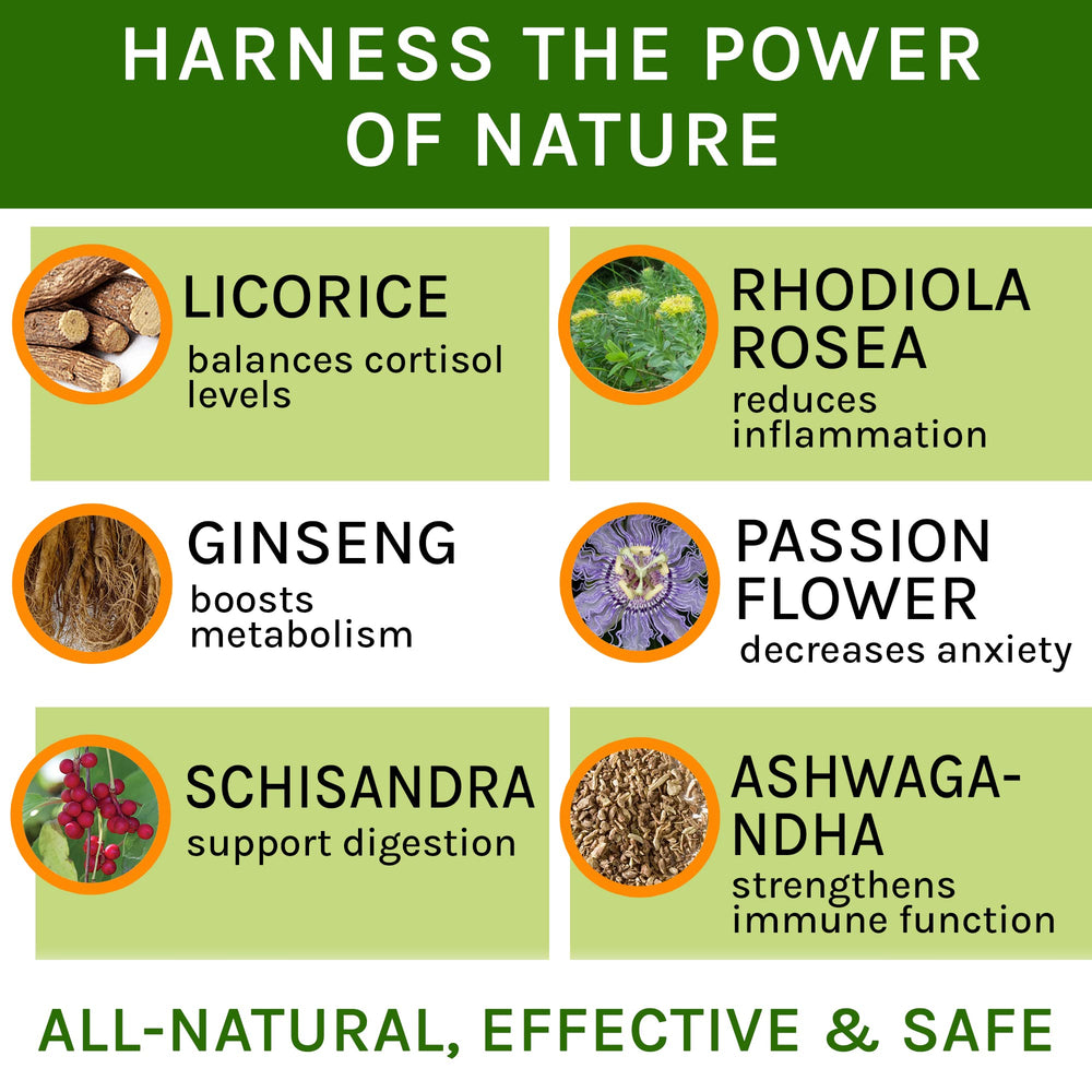 TwoFurFinds Adrenal Balance label close-up highlighting herbal blend benefits.