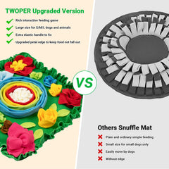 TWOPER snuffle mat easy-clean machine-washable surface for quick cleanup.