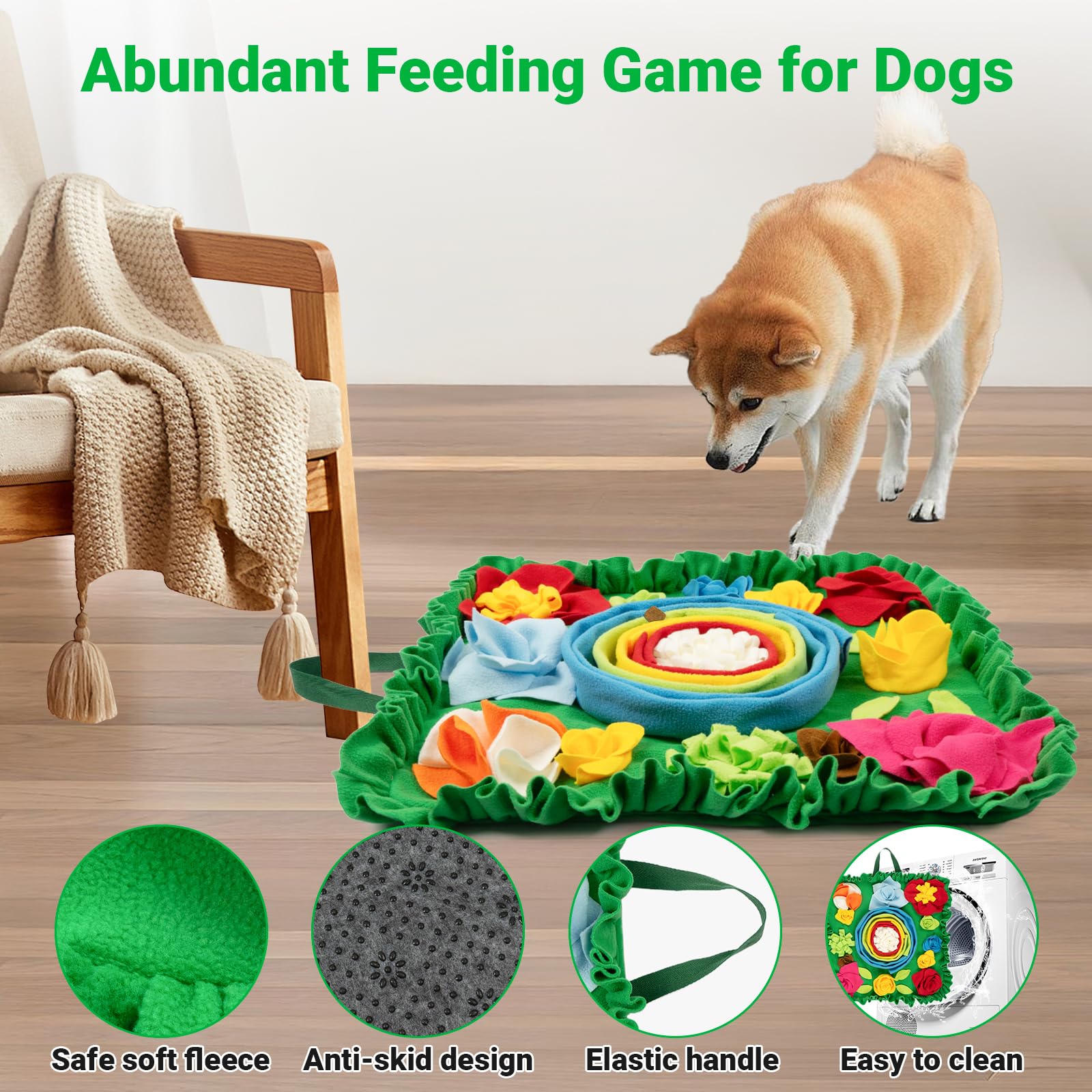TWOPER snuffle mat dog slow feeder design supports calm mealtimes.