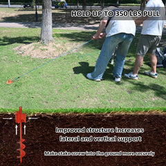 Tyalez screw-in ground anchor ready for quick, tool-free installation.
