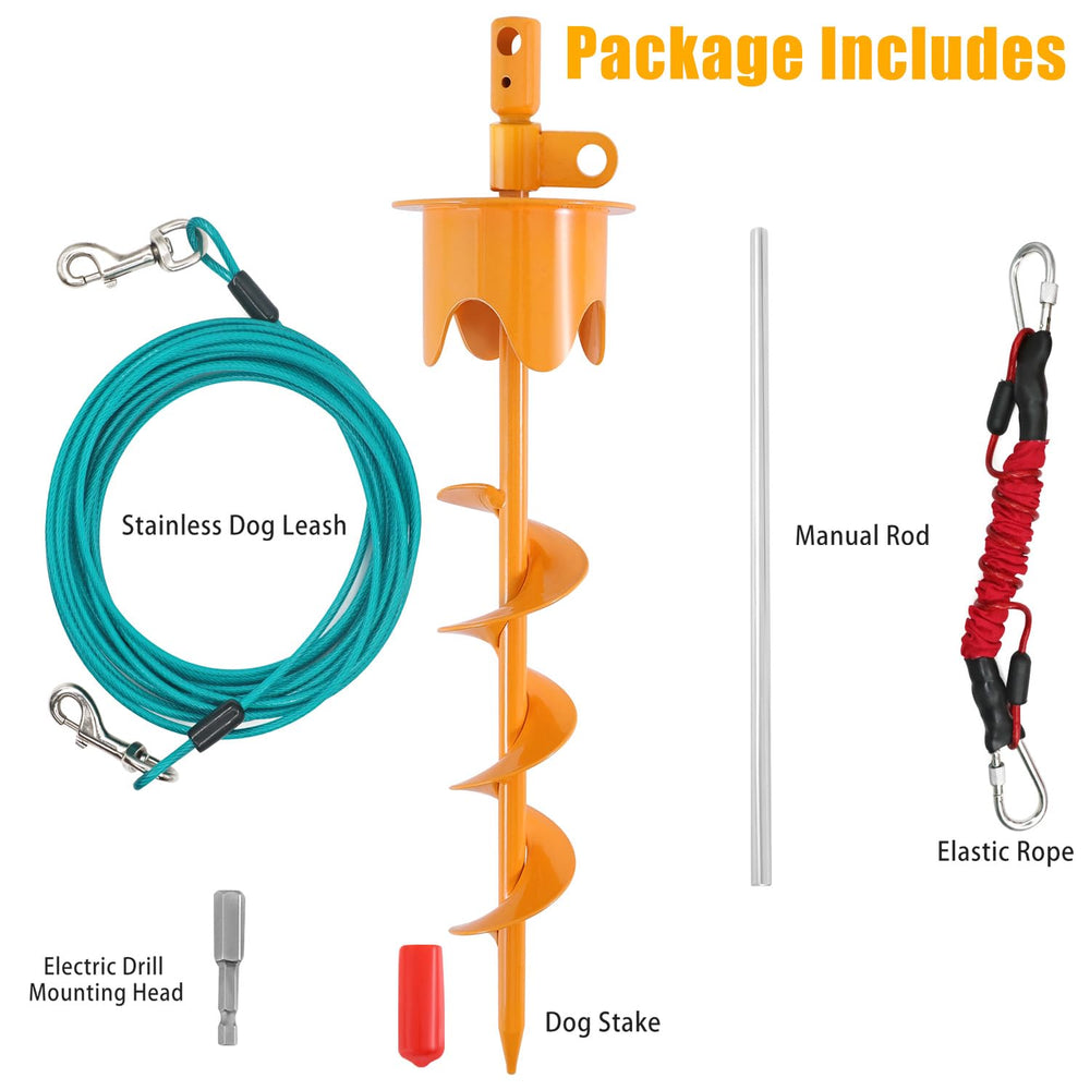 Tyalez yard setup with stake and tether for secure camping use.