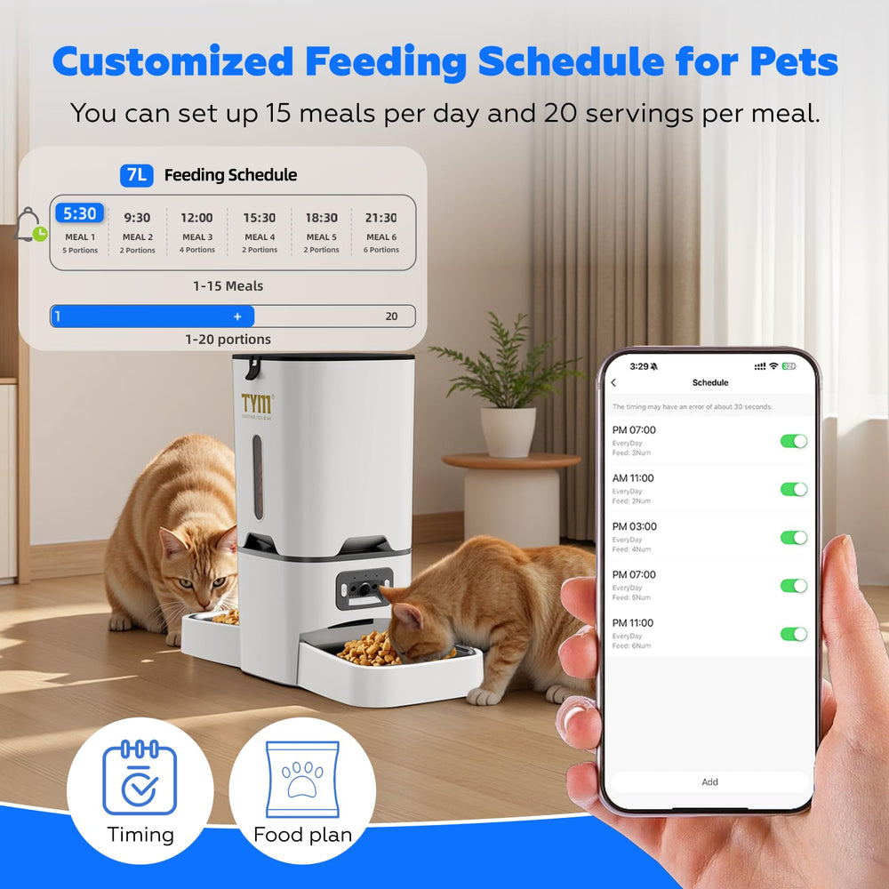 TYM 7L dual-bowl design provides ample portions for multiple pets