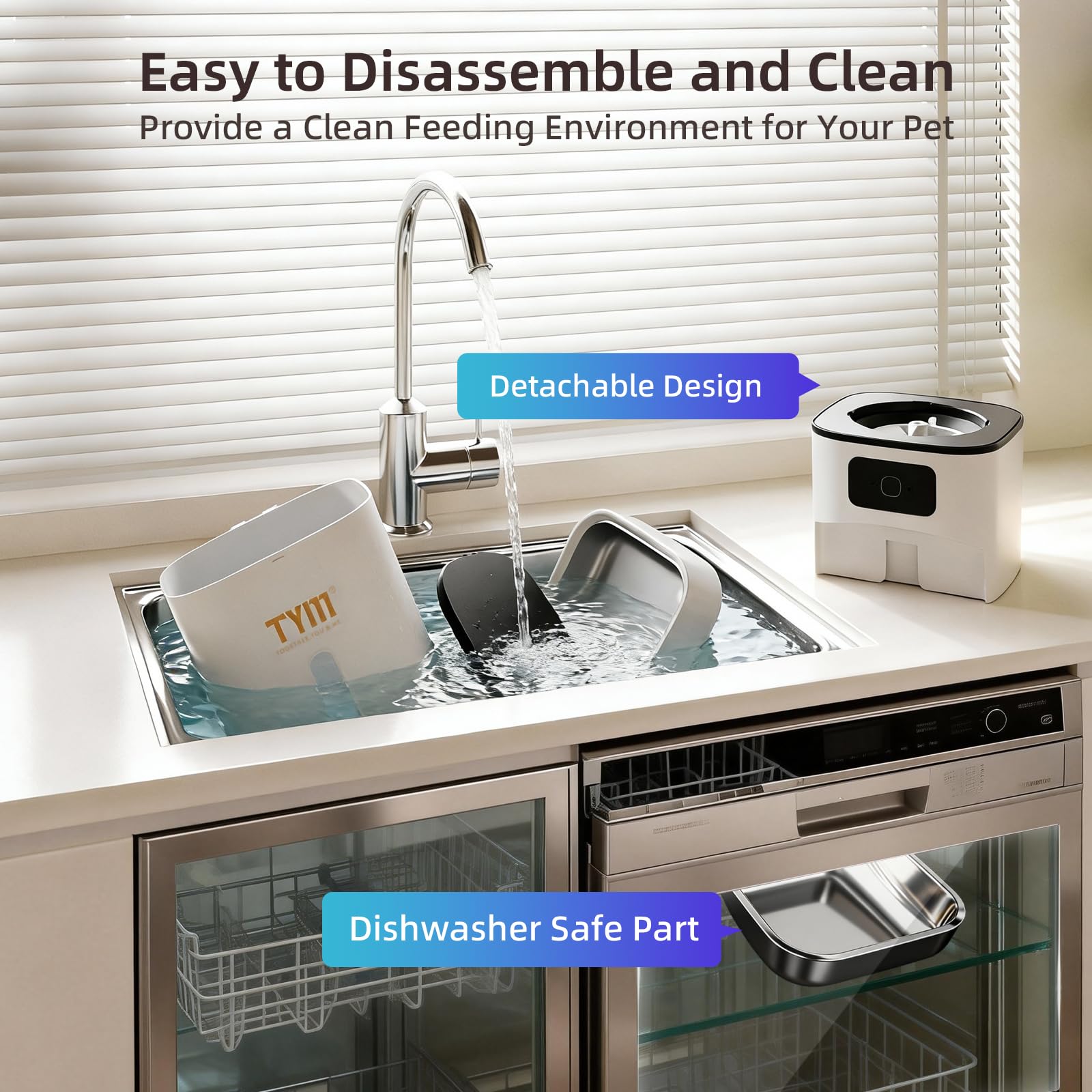 TYM sealed desiccant and lockable lid keeps kibble fresh and spill-free