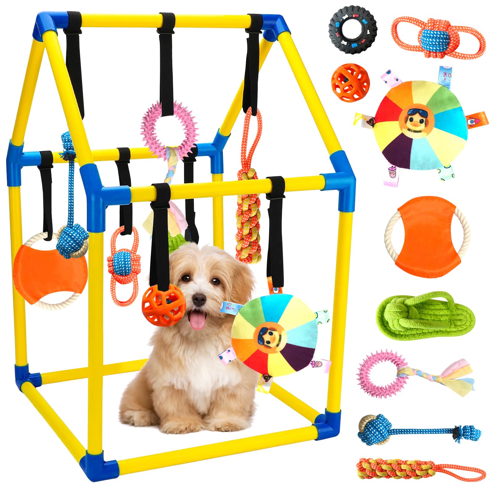 Tynexal Puppy Play Gym with random color toy stimulates curiosity and play