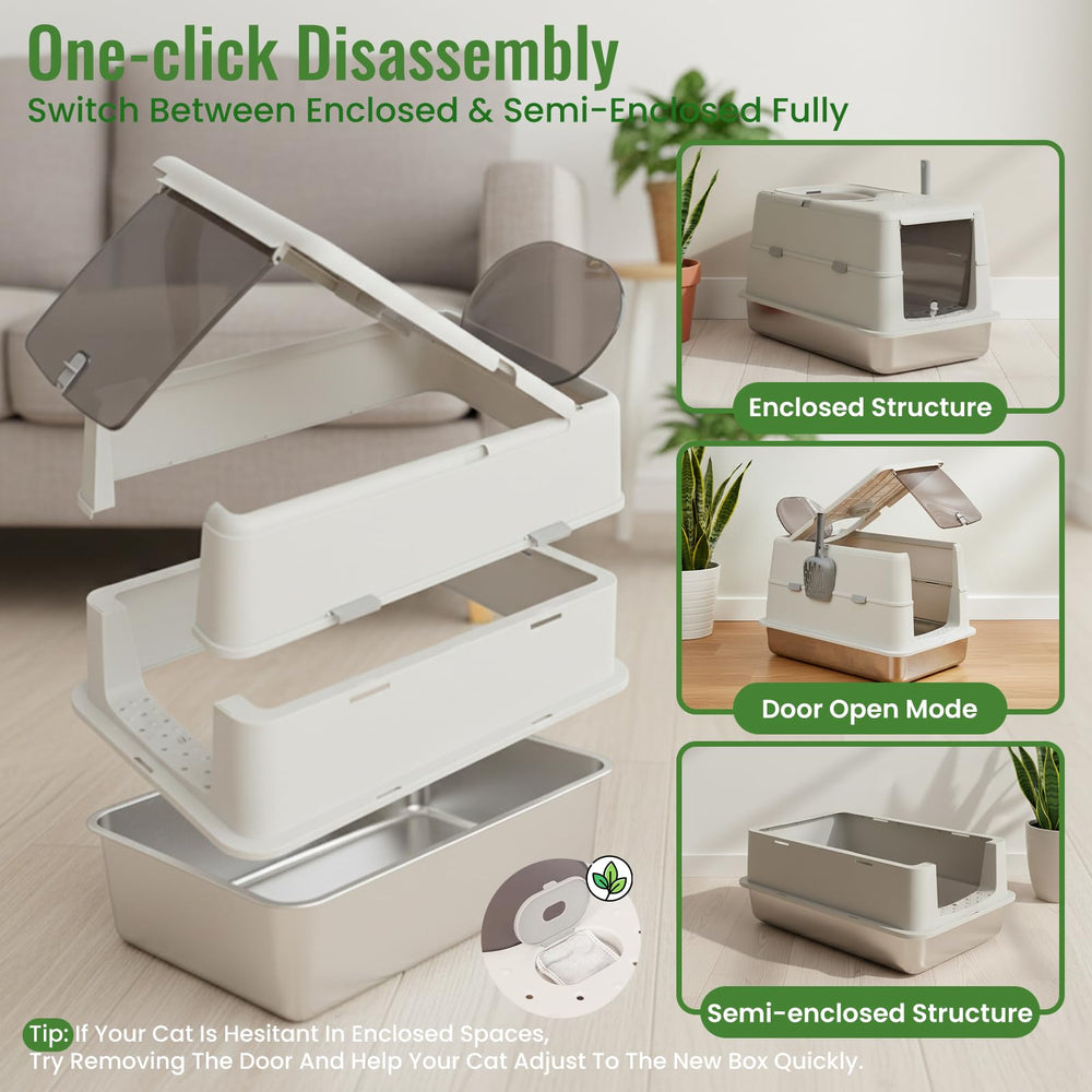 TZHYKPHOME non-stick surface resists litter cling and simplifies cleaning