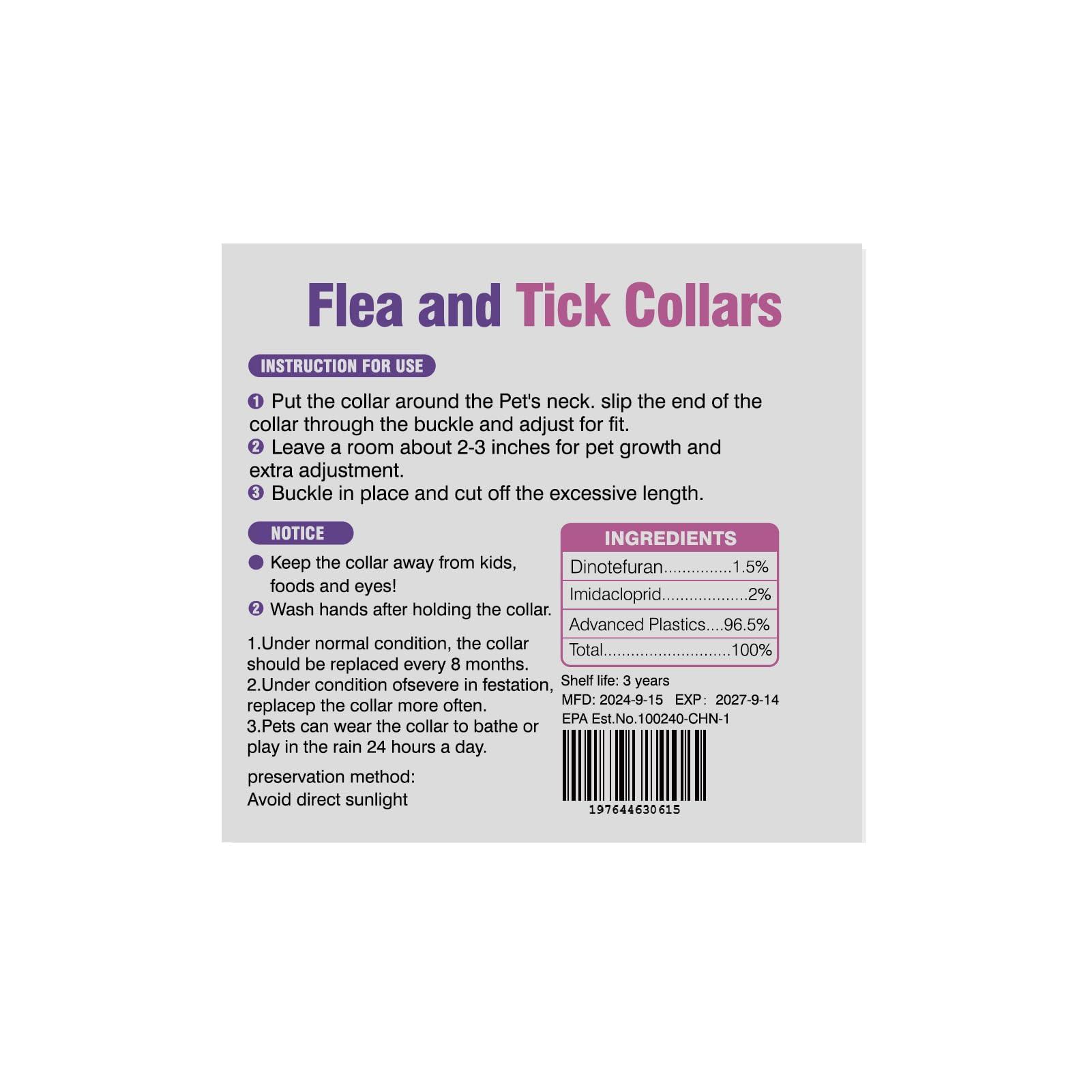 TzzyiC cat flea collar worn on neck for all-day comfort