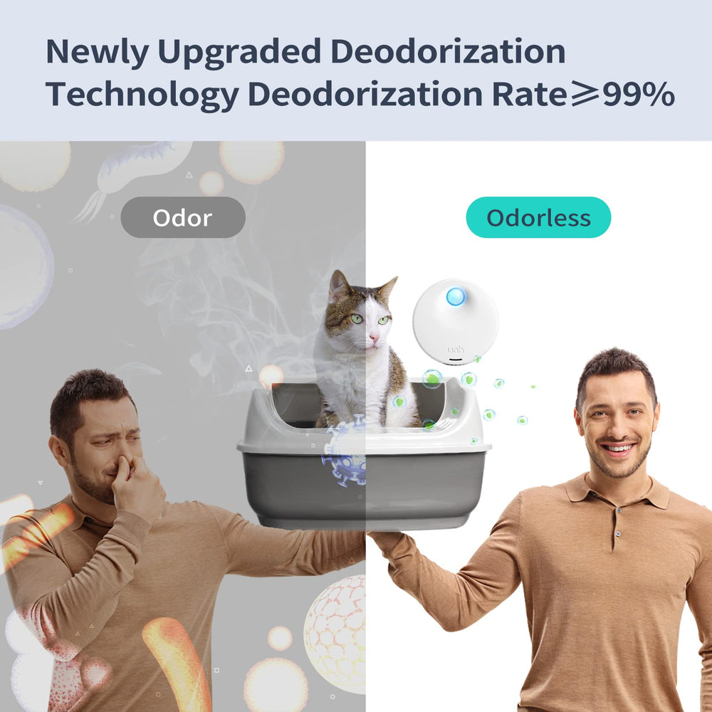 uahpet Gen 2 battery life up to nine days between charges for low maintenance odor control.