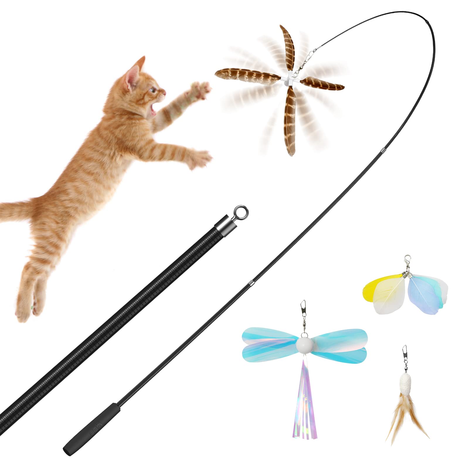 uahpet cat wand 60inch extended for safe distance during interactive play