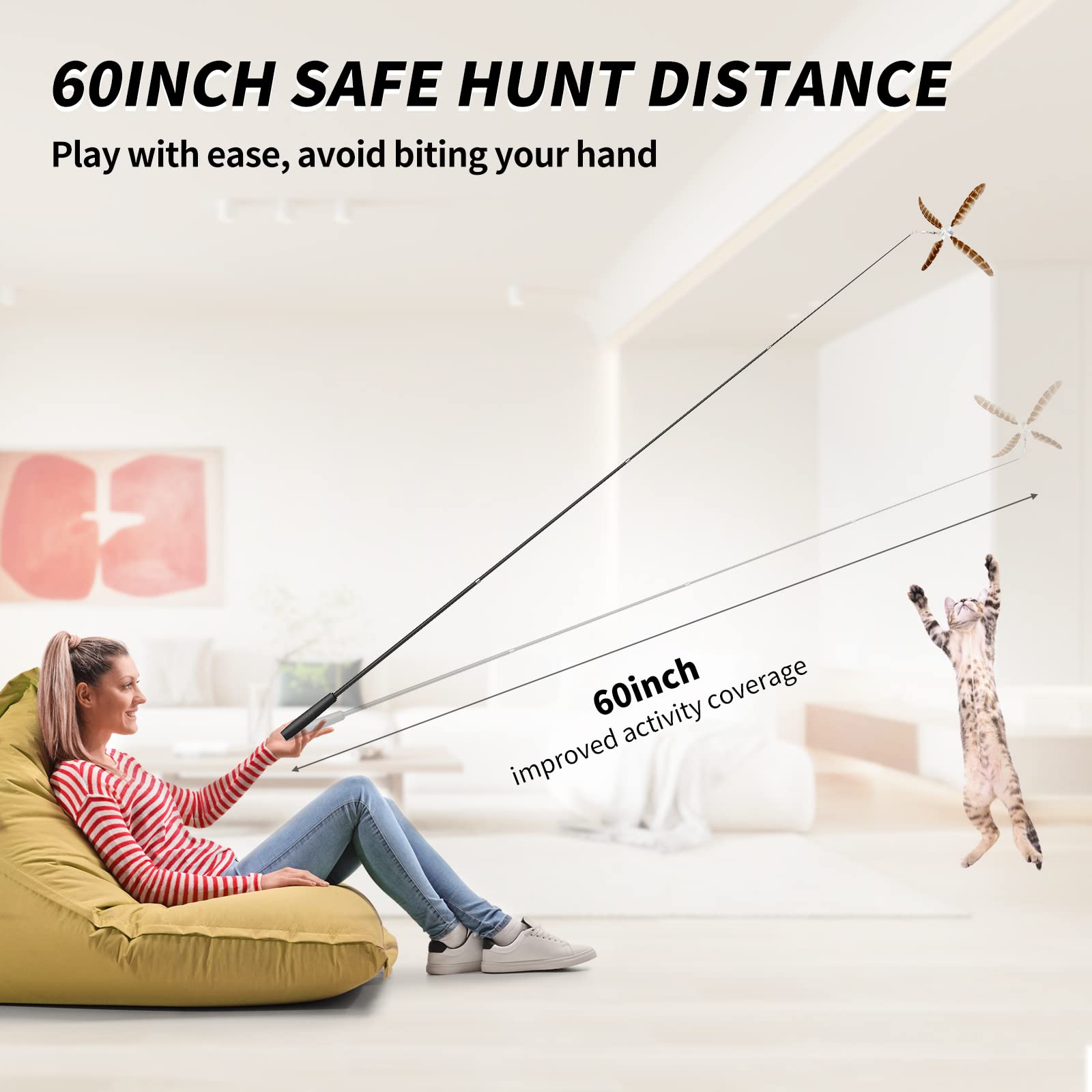 uahpet replacement feather teasers stimulate hunting instincts