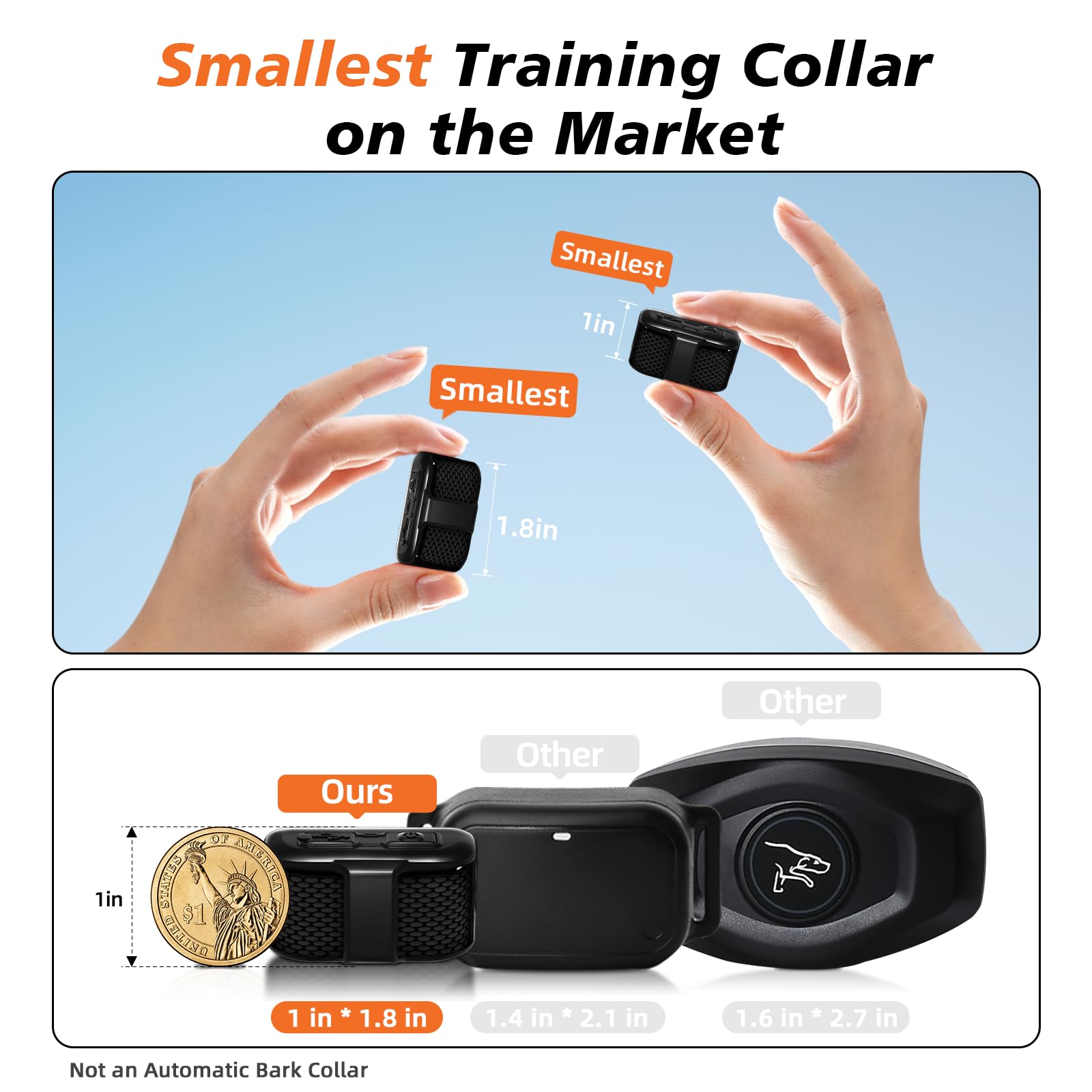 UbaNinva Tiniest Dog Collar side view showing slim profile for comfort