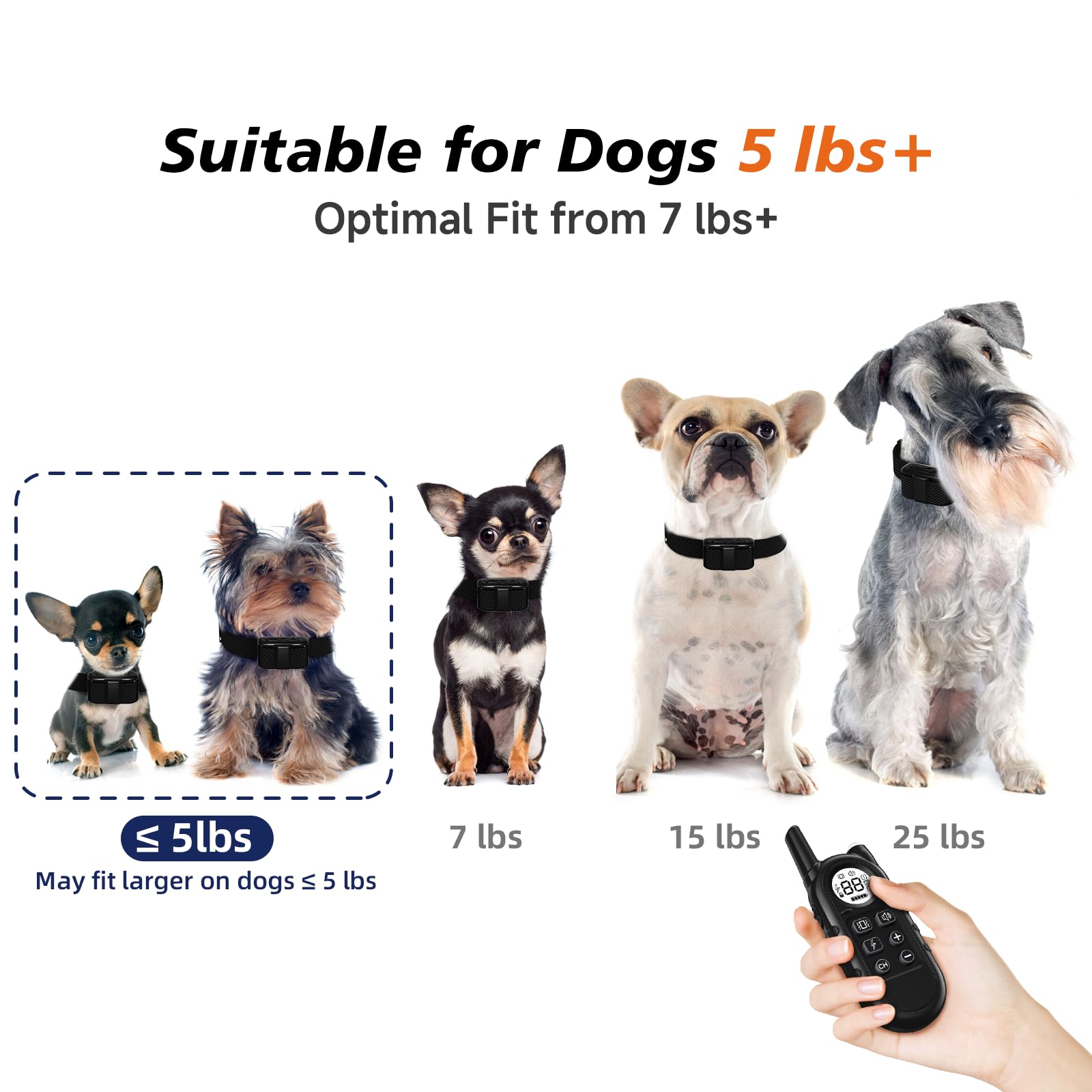 UbaNinva Tiniest Dog Collar waterproof receiver suitable for all-weather use
