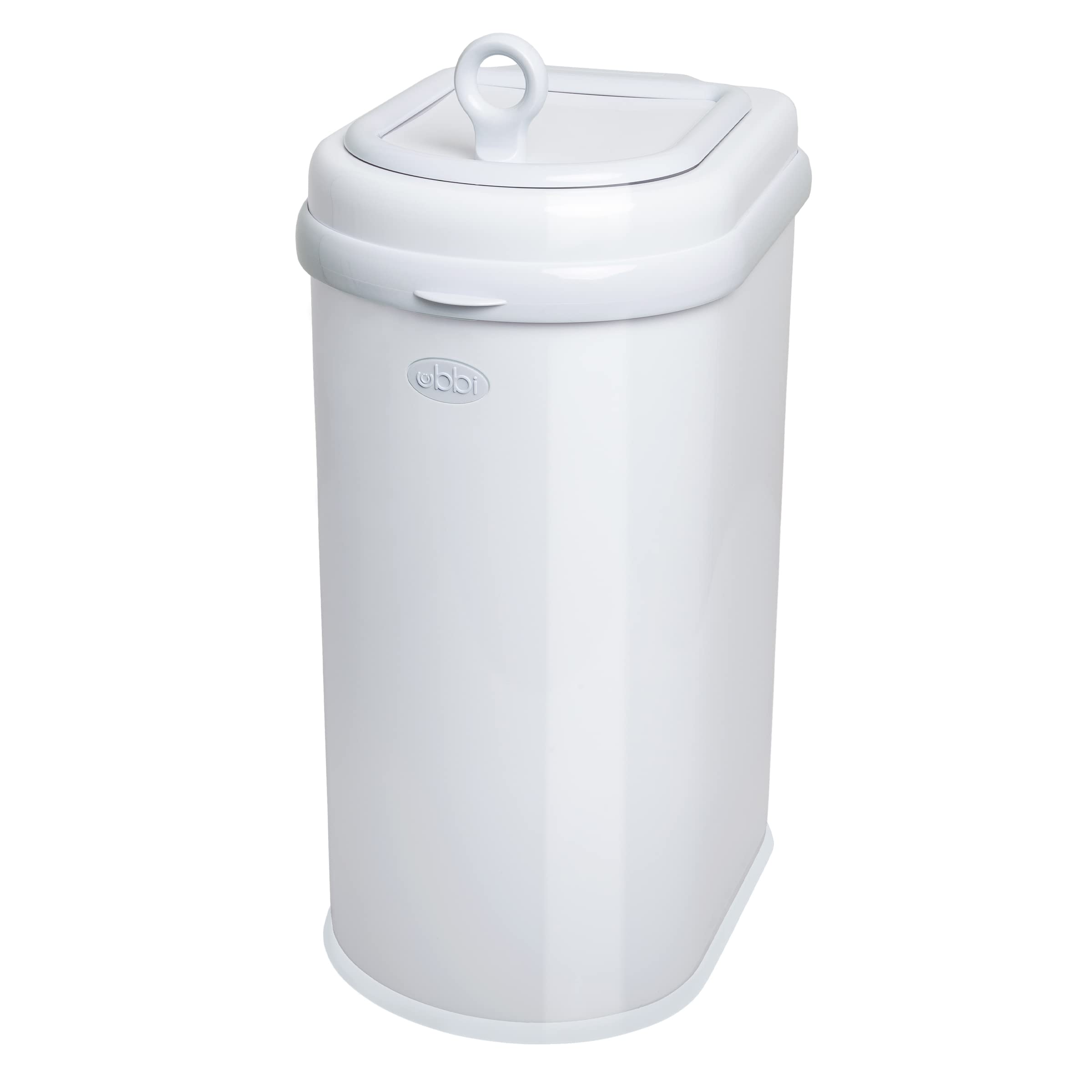 Ubbi Pet Waste Pail with stainless steel body keeps litter odors contained