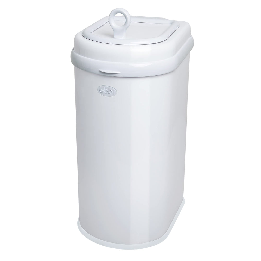 Ubbi Pet Waste Pail with stainless steel body keeps litter odors contained