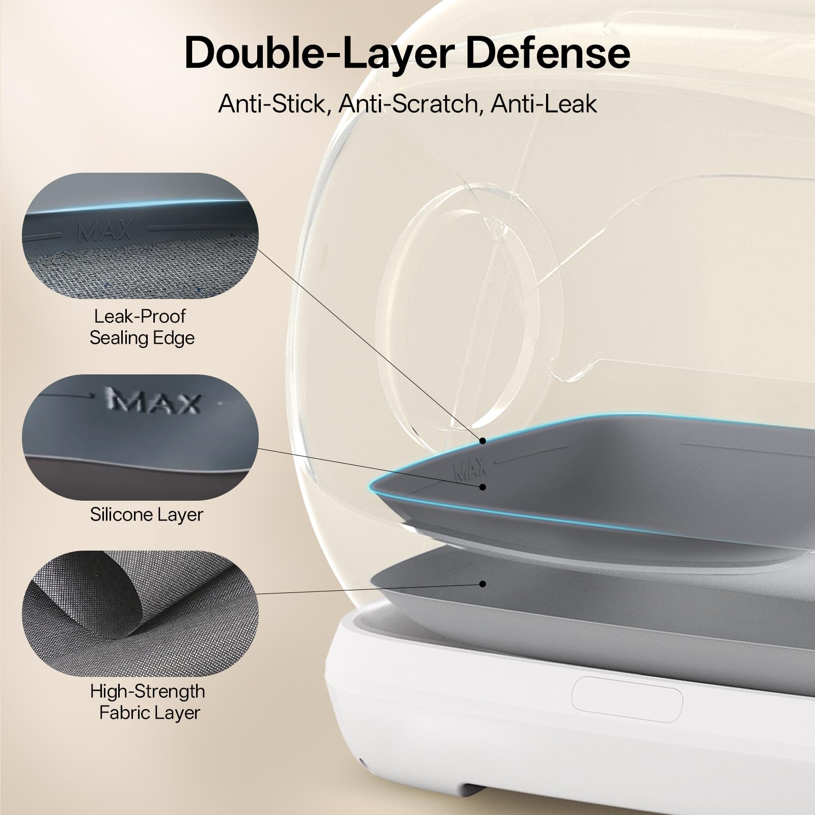 UBPET Self-Cleaning Litter Box detachable drum enables quick rinsing