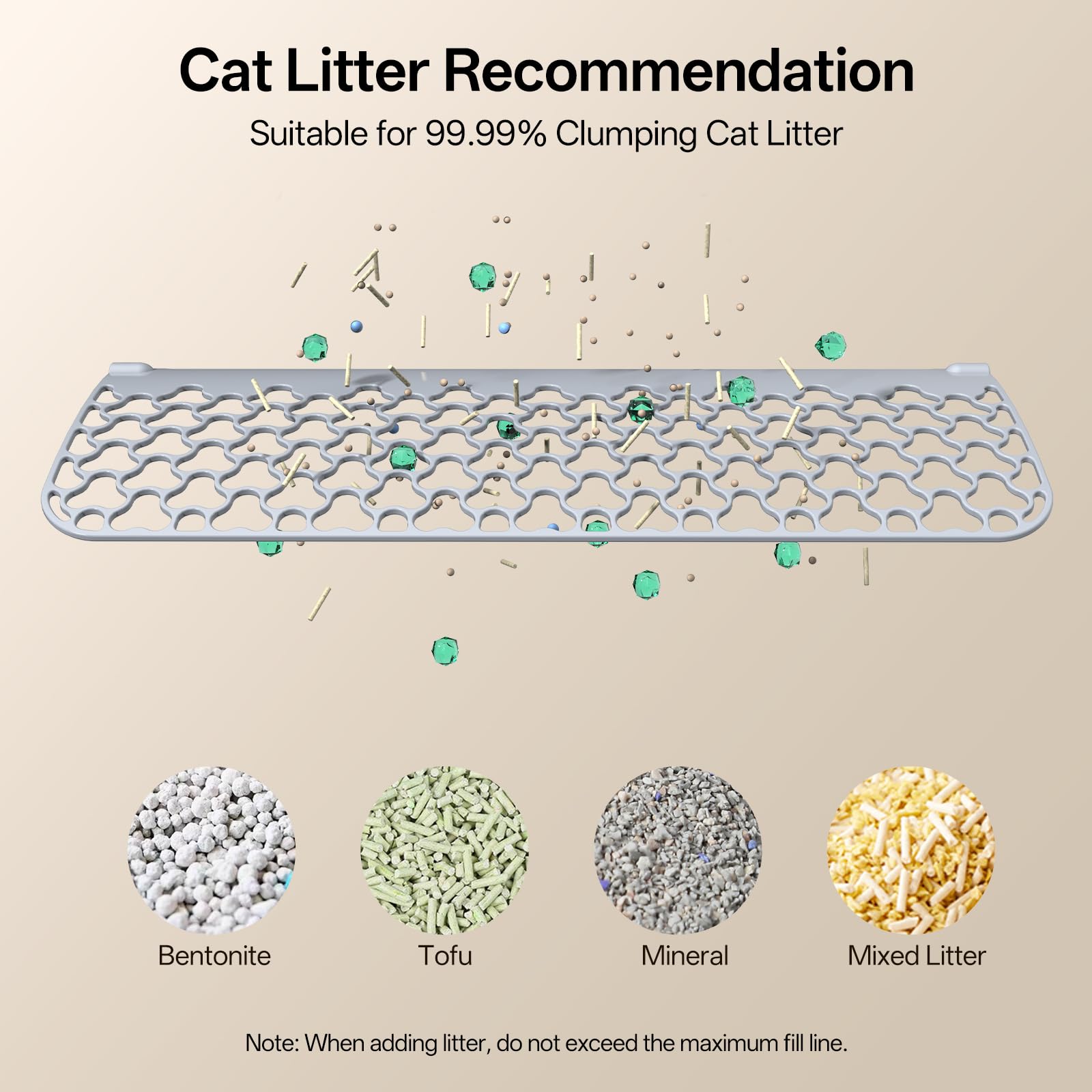 UBPET Self-Cleaning Litter Box includes waste bags and deodorizer blocks