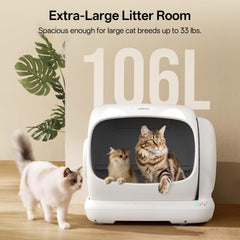 UBPET Self-Cleaning Litter Box low-entrance design eases access for senior cats