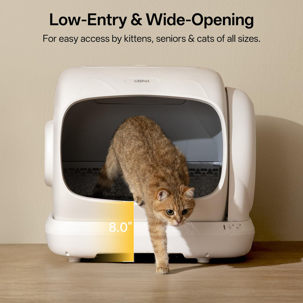 UBPET Self-Cleaning Litter Box odor-lock system helps keep rooms fresher