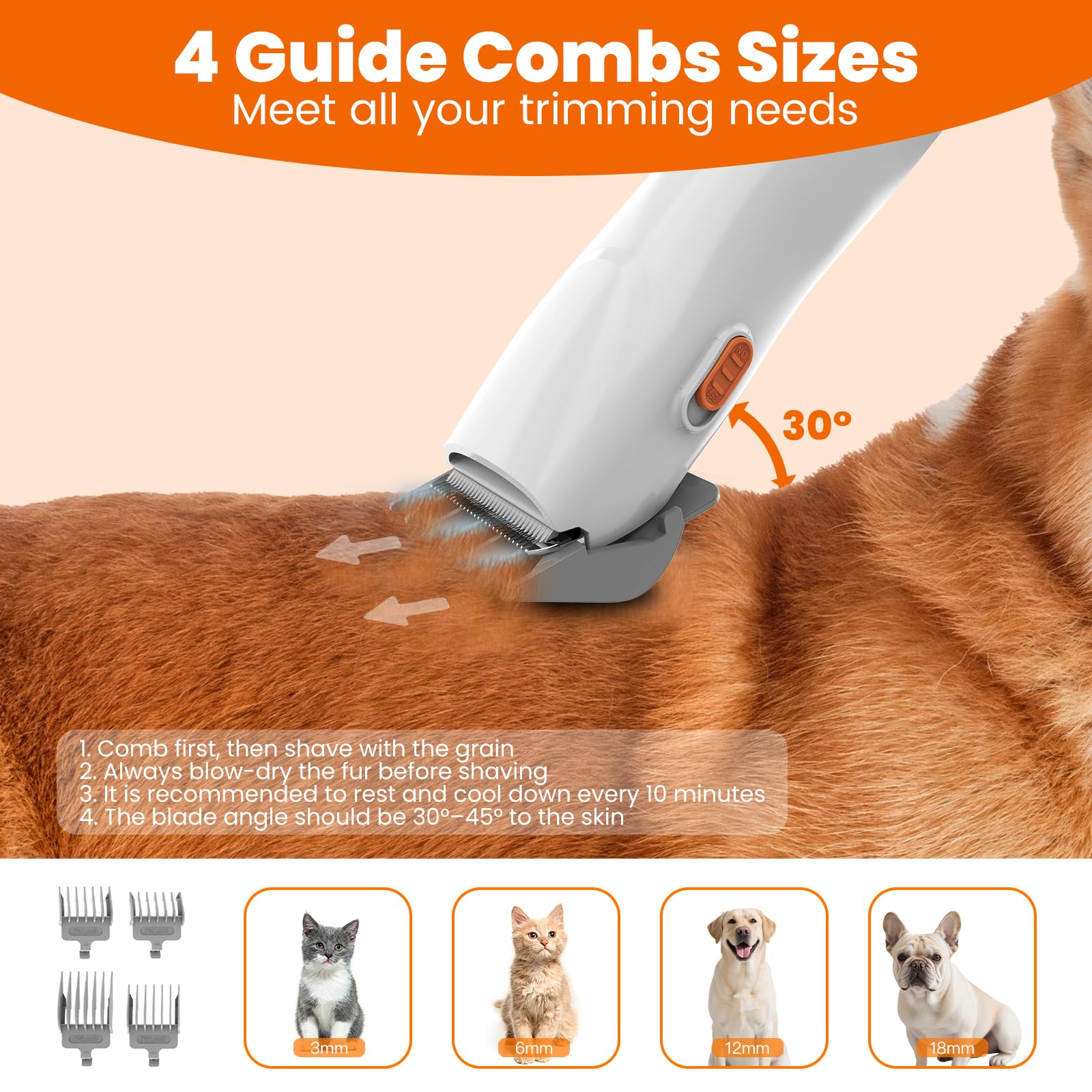 ubrobo dog grooming vacuum in low-noise operation at 60 dB during grooming