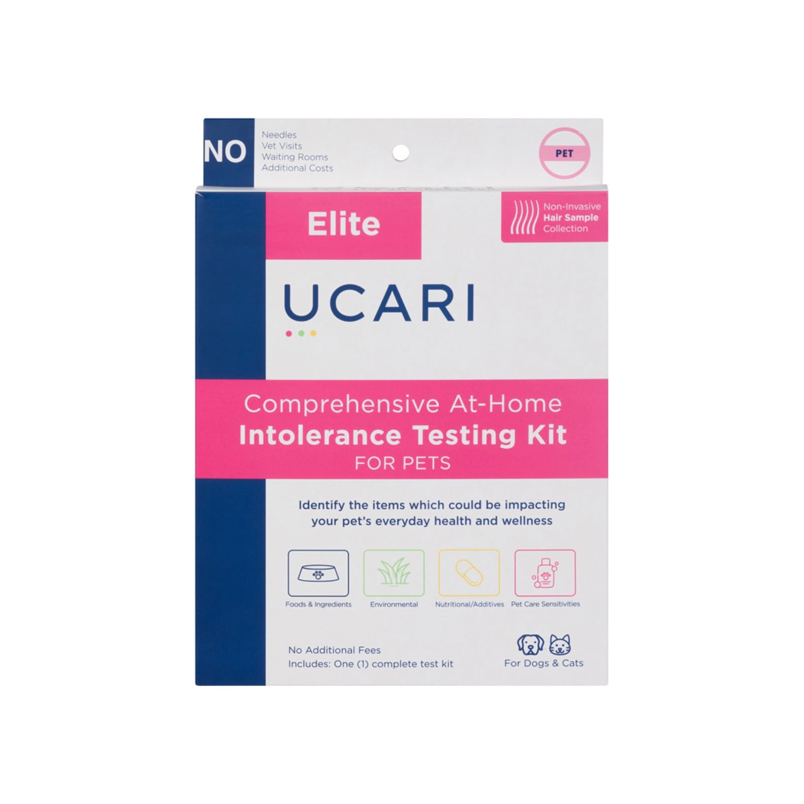 UCARI Pet Sensitivity Test kit package for at-home sensitivity screening and daily habit awareness.