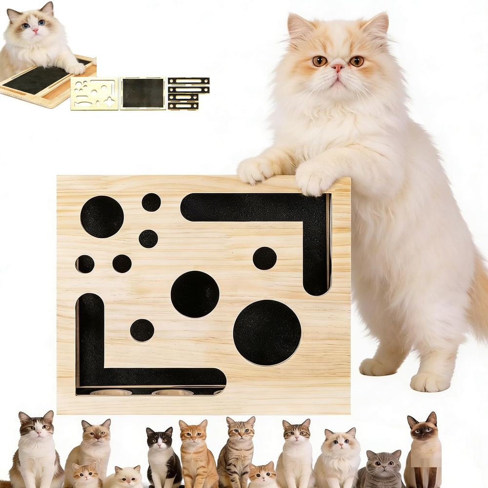 Uceento cat nail file enrichment box with maze design for engaging play