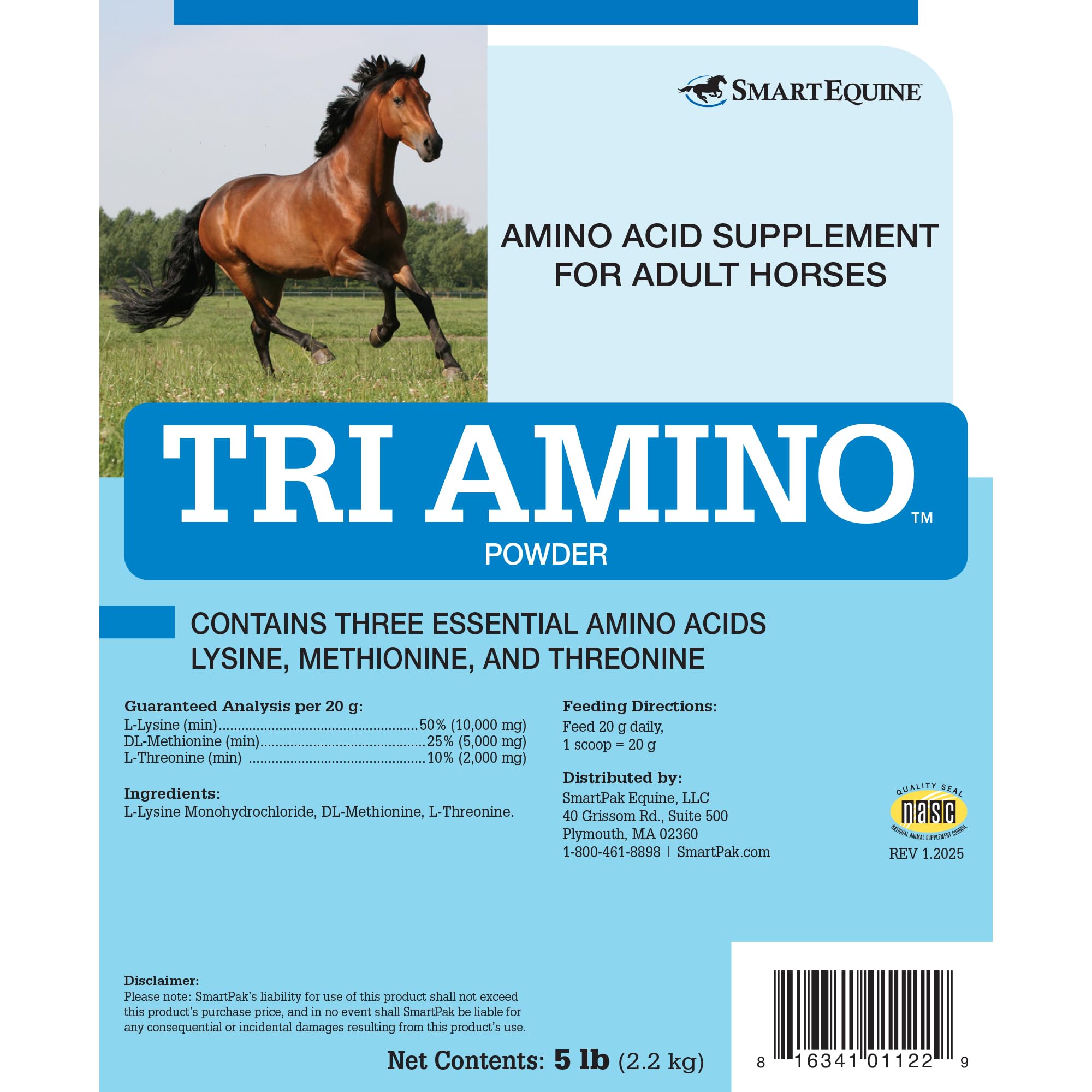 Uckele Tri Amino Horse Supplement scoop demonstrating precise measurement for consistent intake