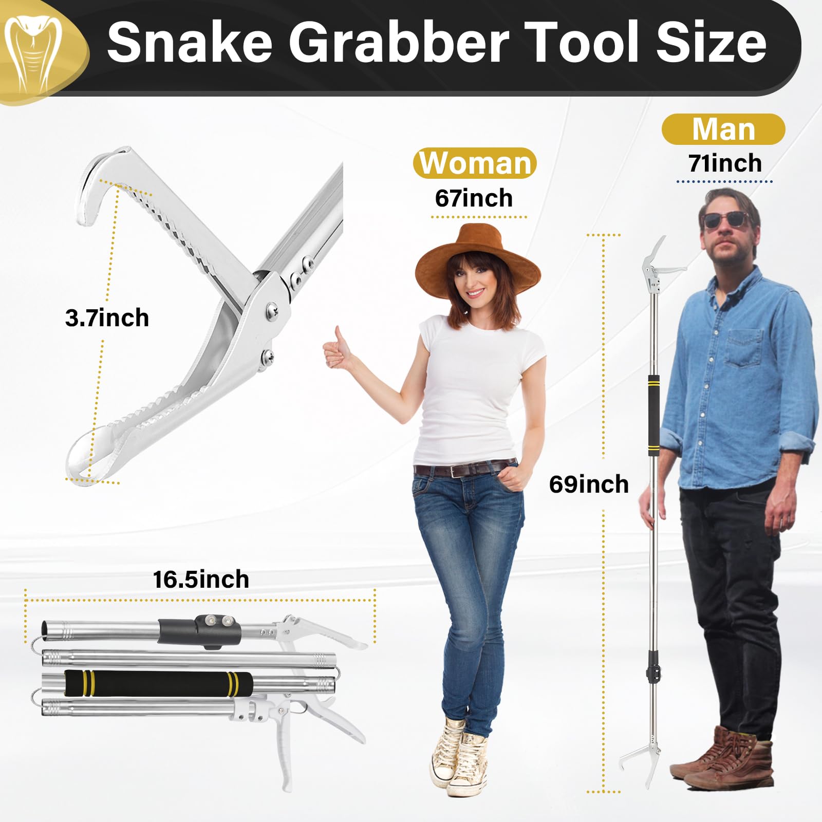 UEGHNS snake grabber jaws wide grip for secure hold