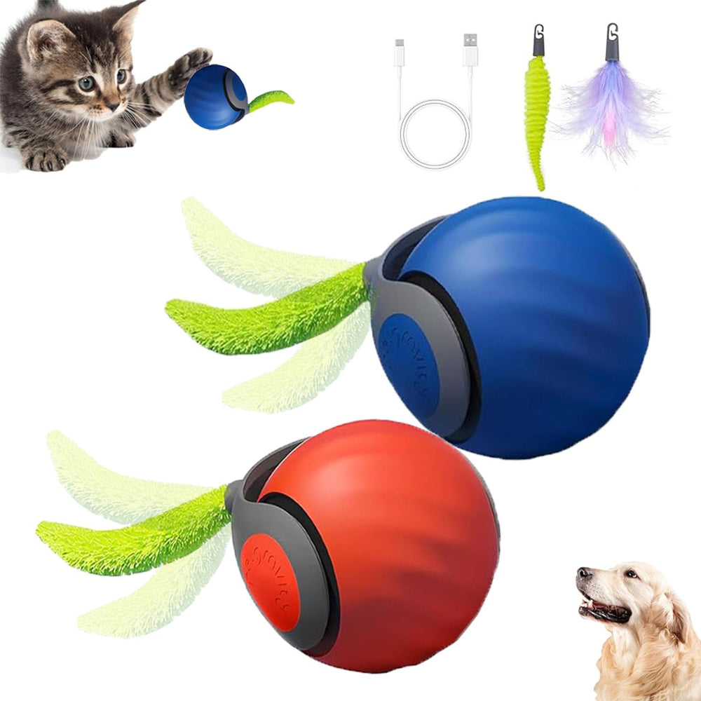 ugdurwp Speedy 2.0 tail-ball blue promotes engaging autonomous play for indoor cats.