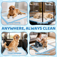 UGODAR absorbent-core dog pee pad traps liquids quickly to reduce mess.