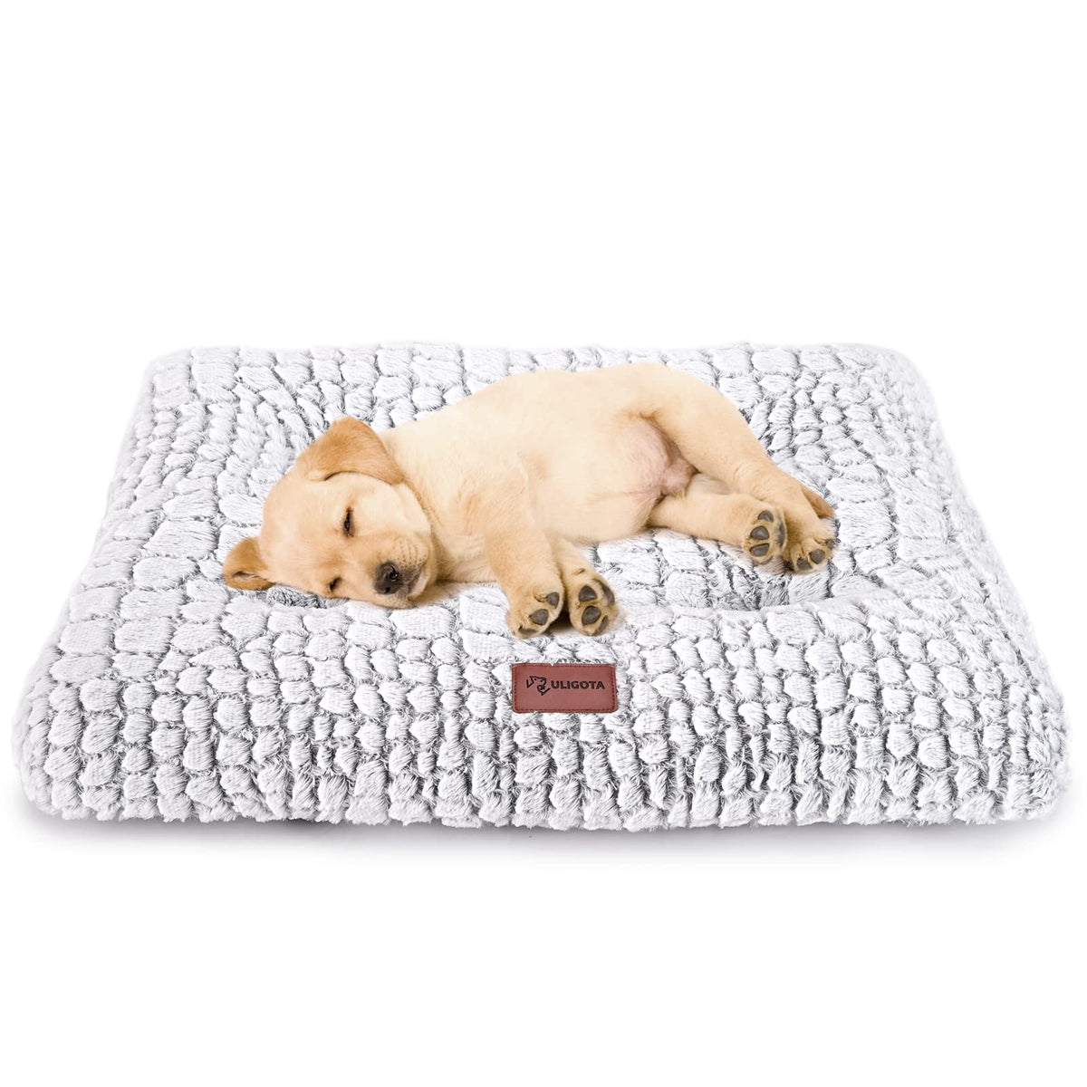 ULIGOTA dog bed crate pad with plush top for cozy naps.