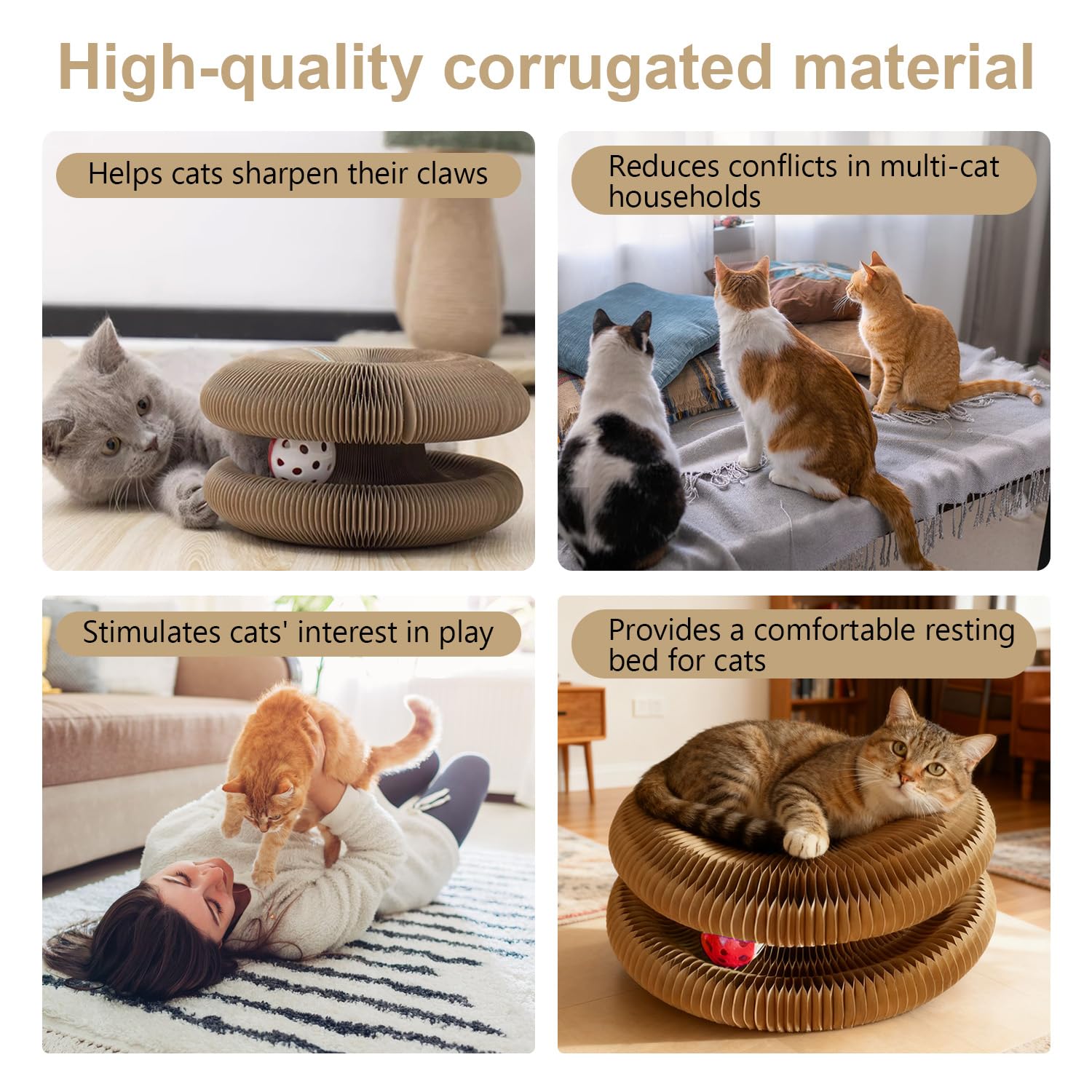 UILSPNG cat exercise-friendly scratcher encourages running and stretching.