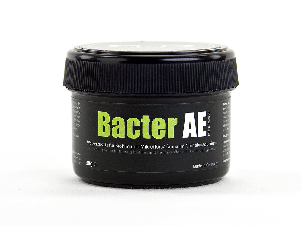 Probiotic powder in a shrimp tank supporting biofilm development